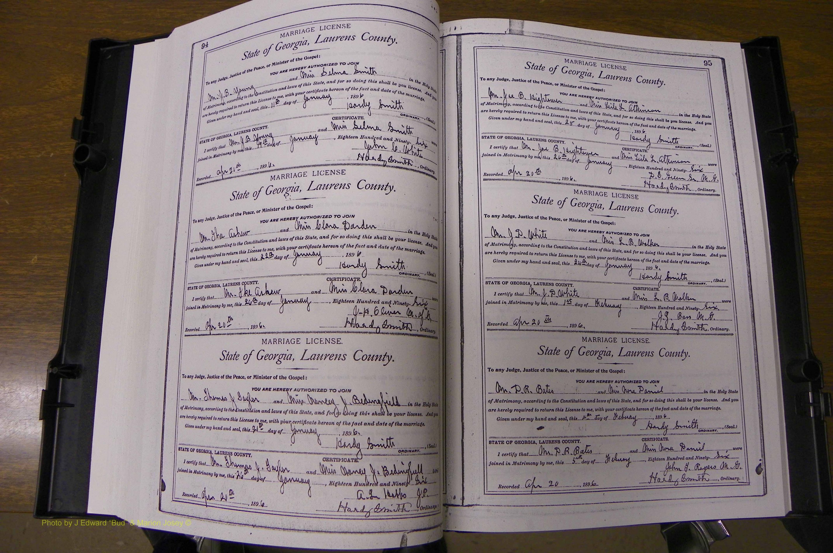 Laurens Co, GA, Marriages Book L, 1892 - 1906, P 094-095.JPG