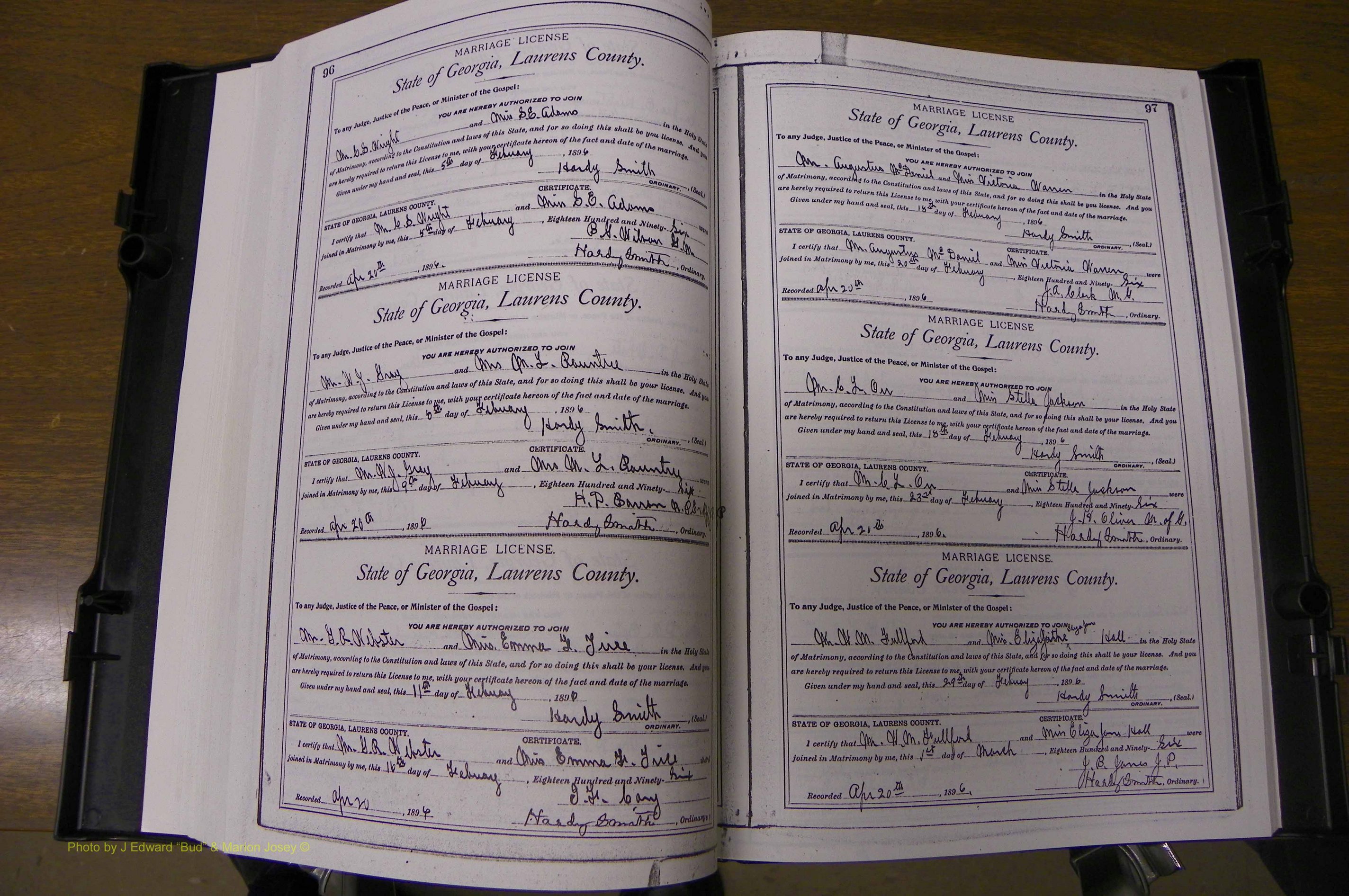 Laurens Co, GA, Marriages Book L, 1892 - 1906, P 096-097.JPG