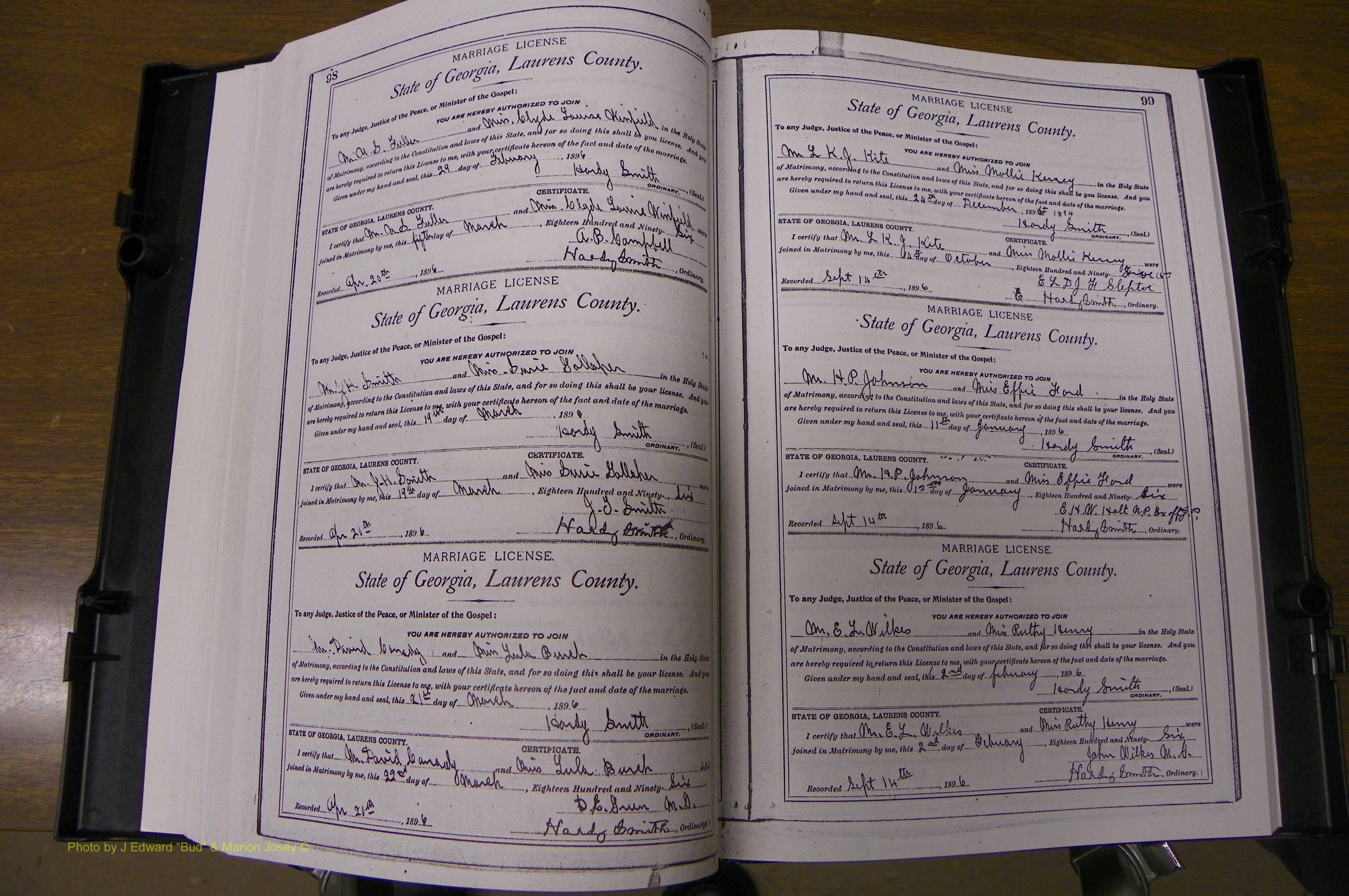Laurens Co, GA, Marriages Book L, 1892 - 1906, P 098-099.JPG