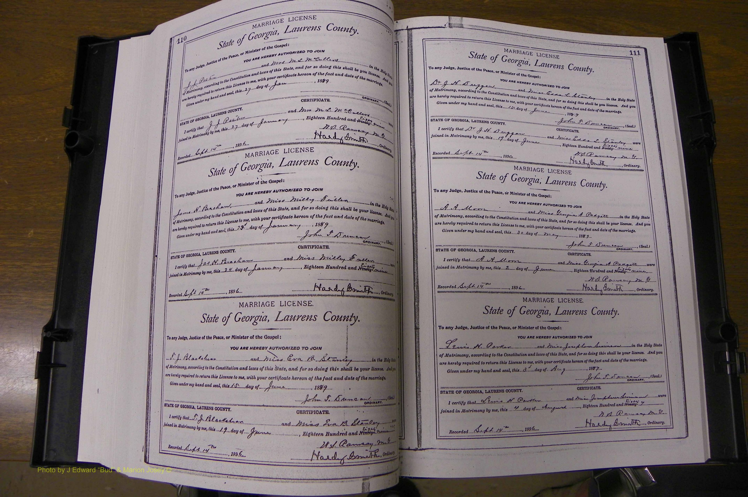 Laurens Co, GA, Marriages Book L, 1892 - 1906, P 110-111.JPG