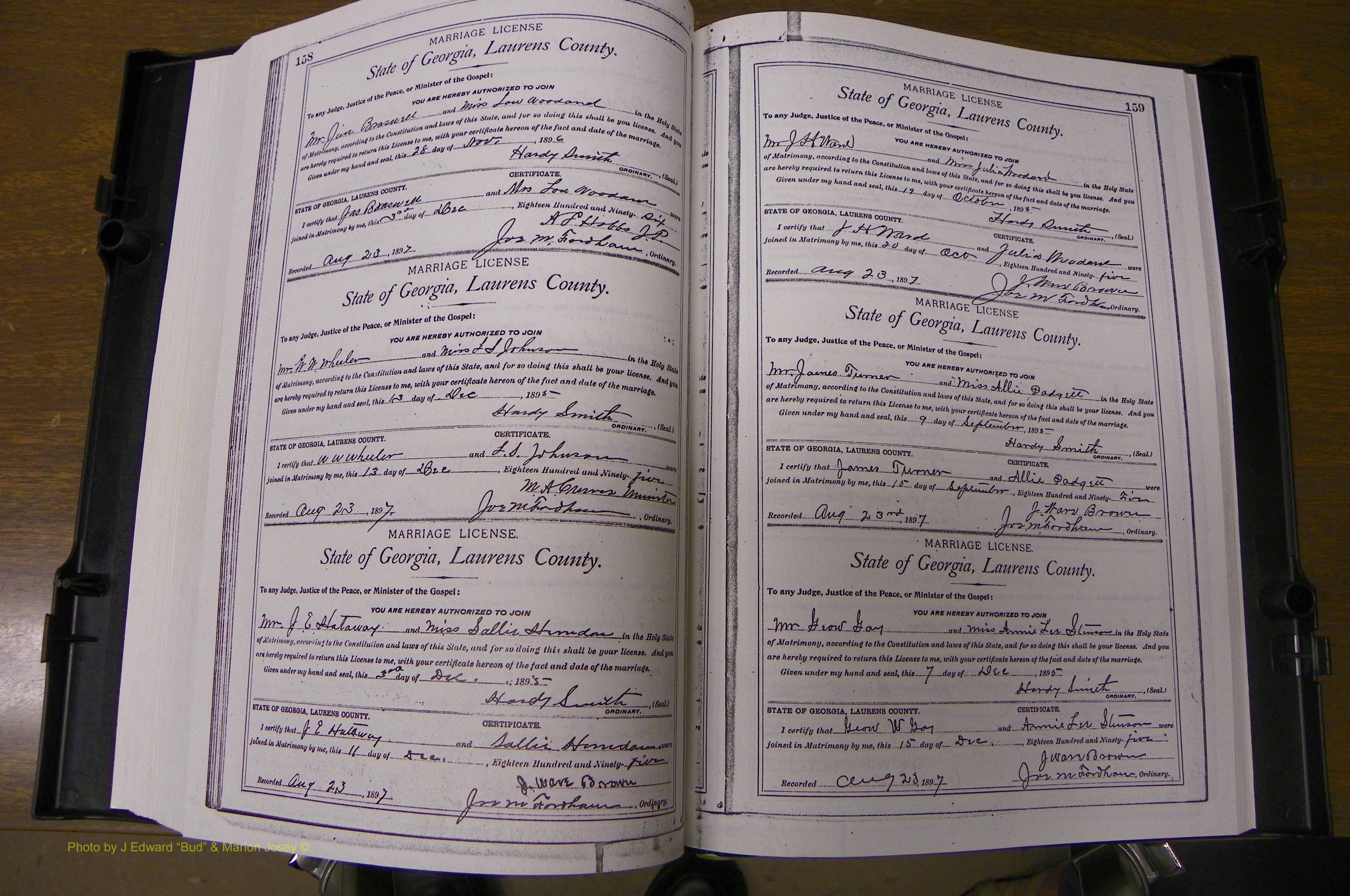 Laurens Co, GA, Marriages Book L, 1892 - 1906, P 158-159.JPG