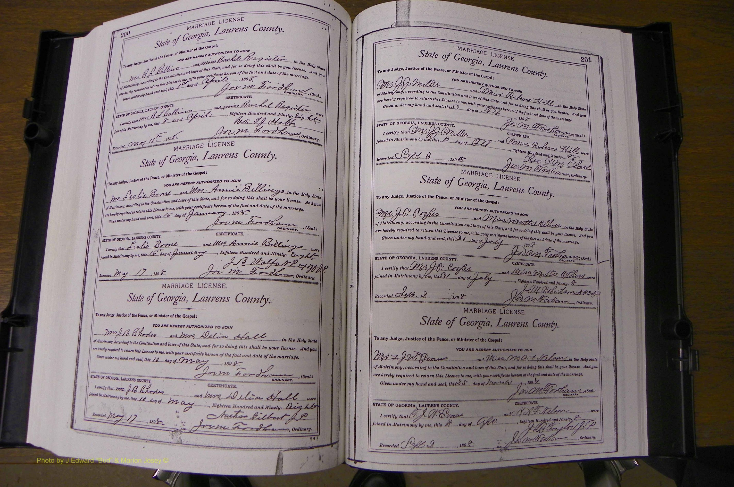 Laurens Co, GA, Marriages Book L, 1892 - 1906, P 200-201.JPG