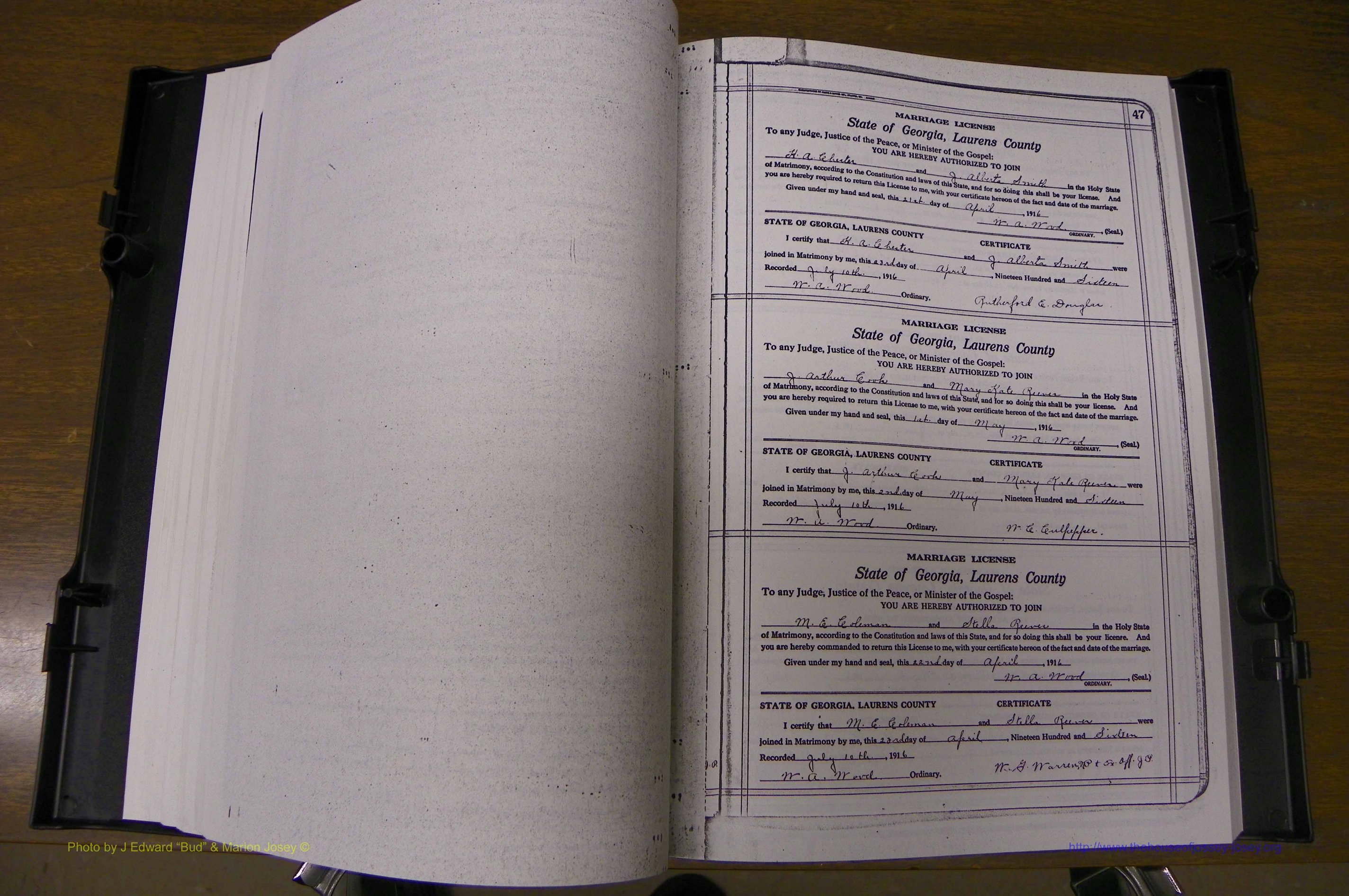 Laurens Co, GA, Marriages Book P, 1915 - 1924, White, P 046-047a.JPG