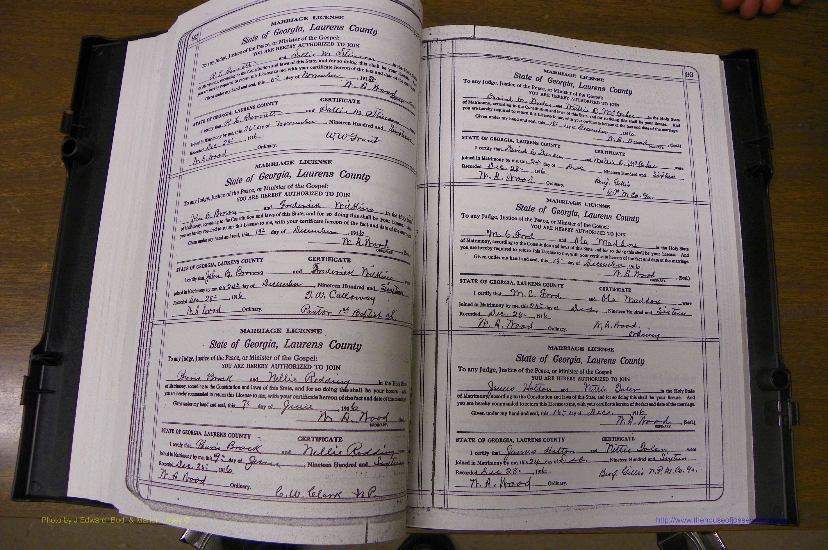 Laurens Co, GA, Marriages Book P, 1915 - 1924, White, P 092-093.JPG