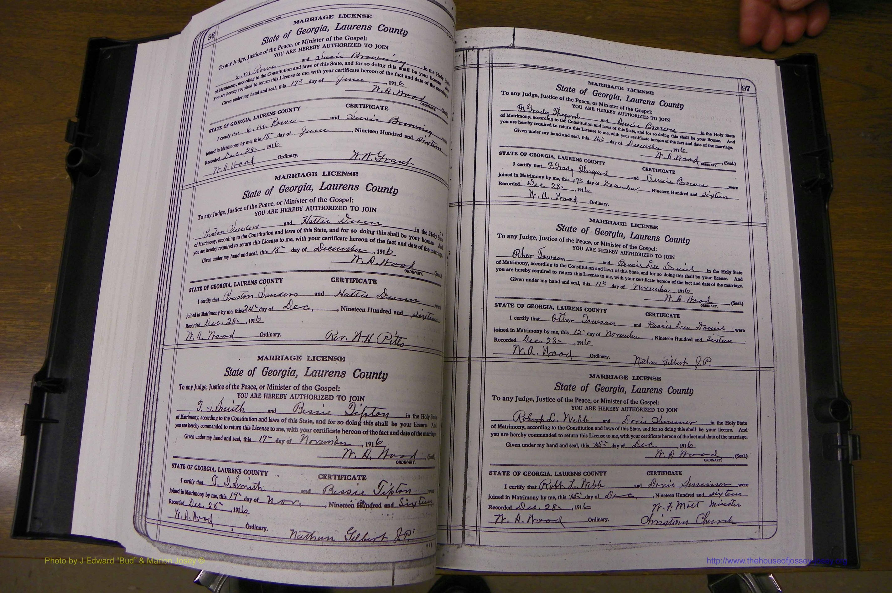 Laurens Co, GA, Marriages Book P, 1915 - 1924, White, P 096-097.JPG