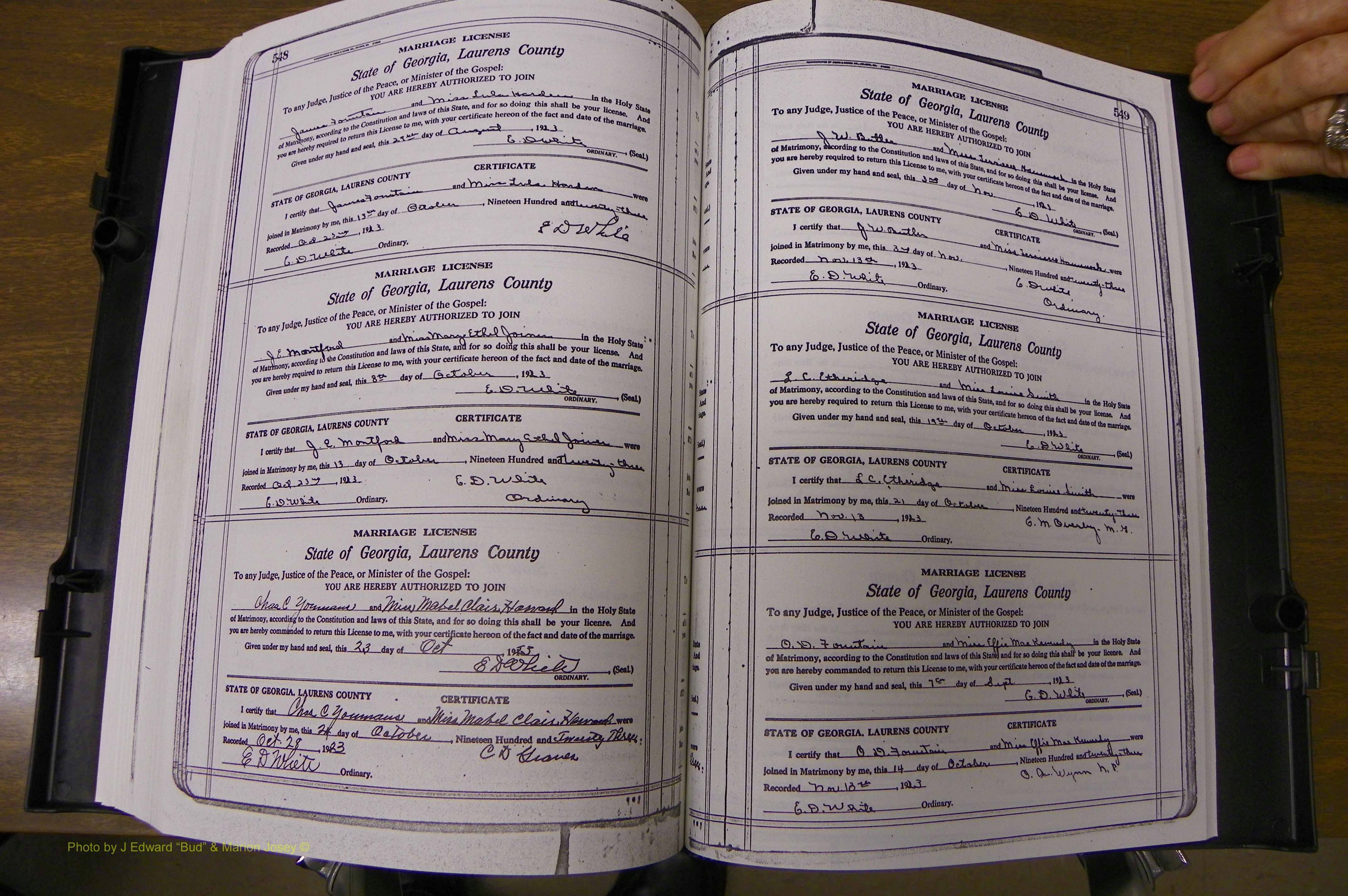 Laurens Co, GA, Marriages Book P, 1915 - 1924, White, P 548-549.JPG