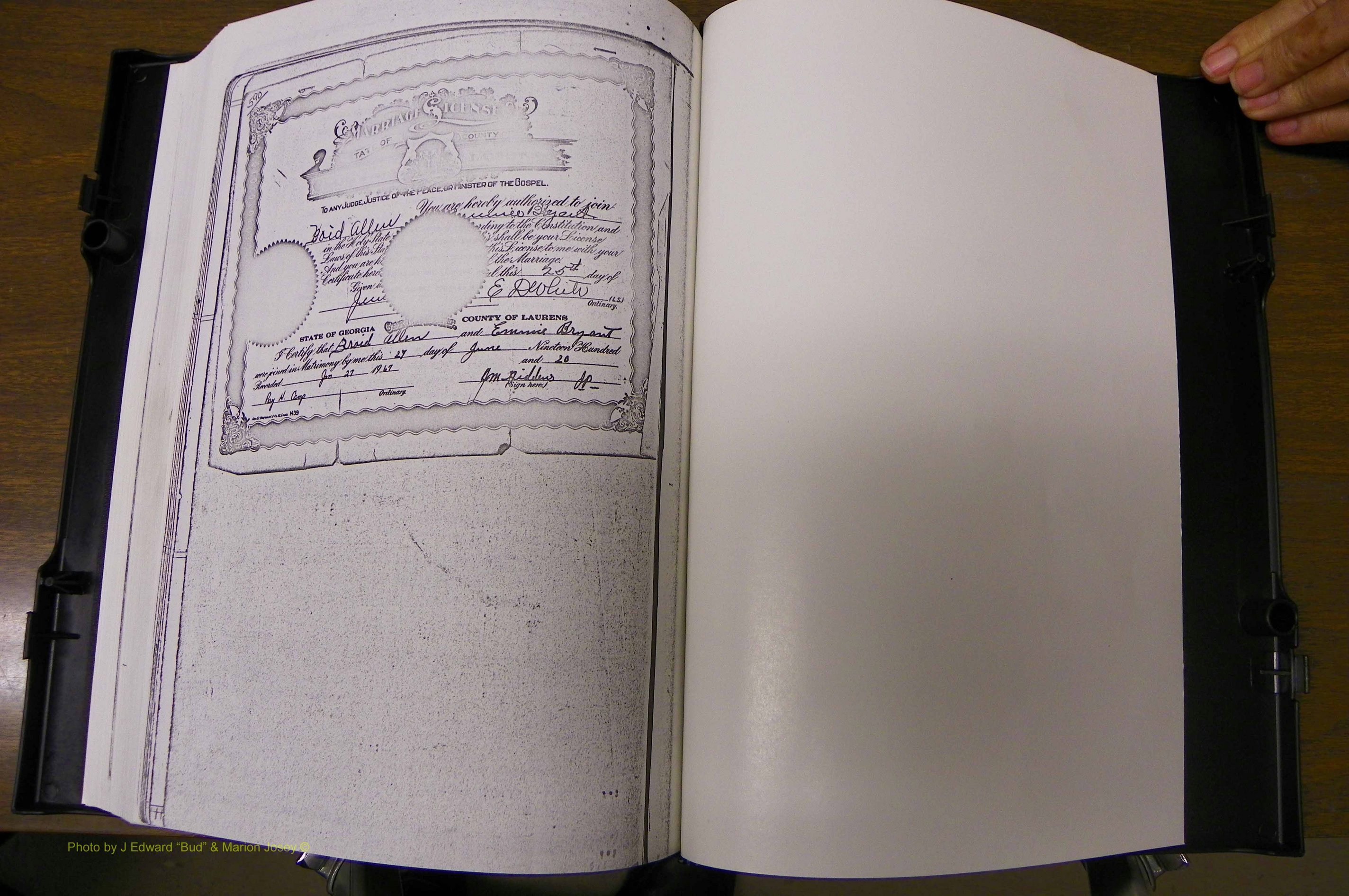 Laurens Co, GA, Marriages Book P, 1915 - 1924, White, P 590.JPG