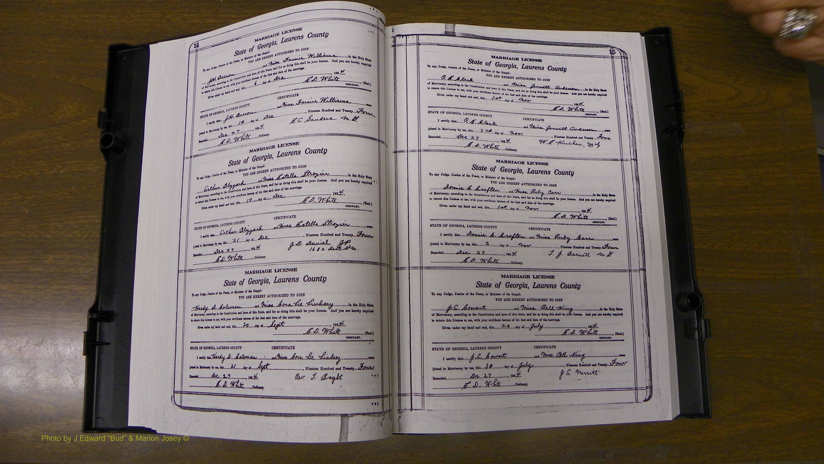 Laurens Co, GA, Marriages Book S, 1924 - 1934, White, P 014-015.JPG