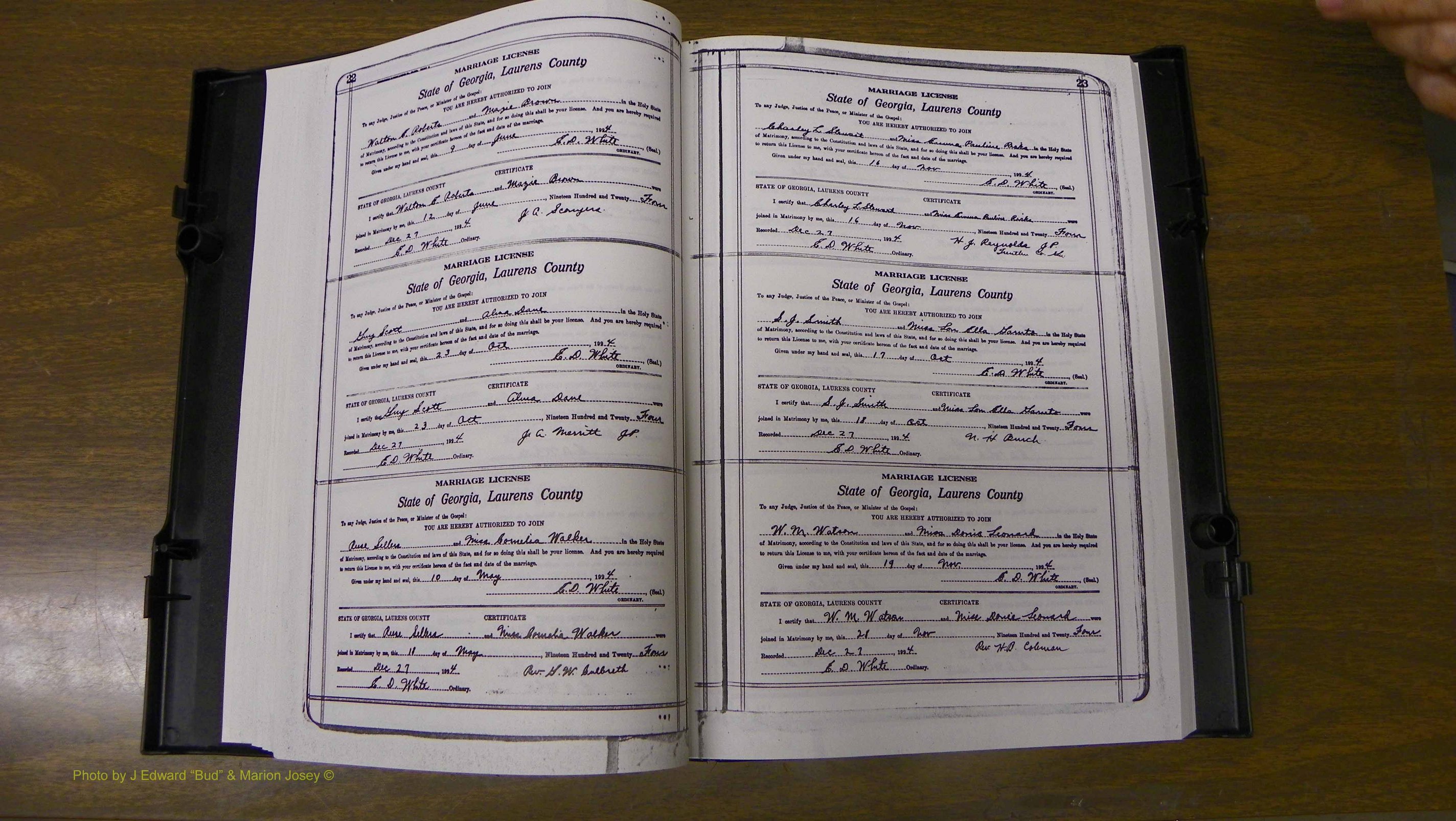 Laurens Co, GA, Marriages Book S, 1924 - 1934, White, P 022-023.JPG