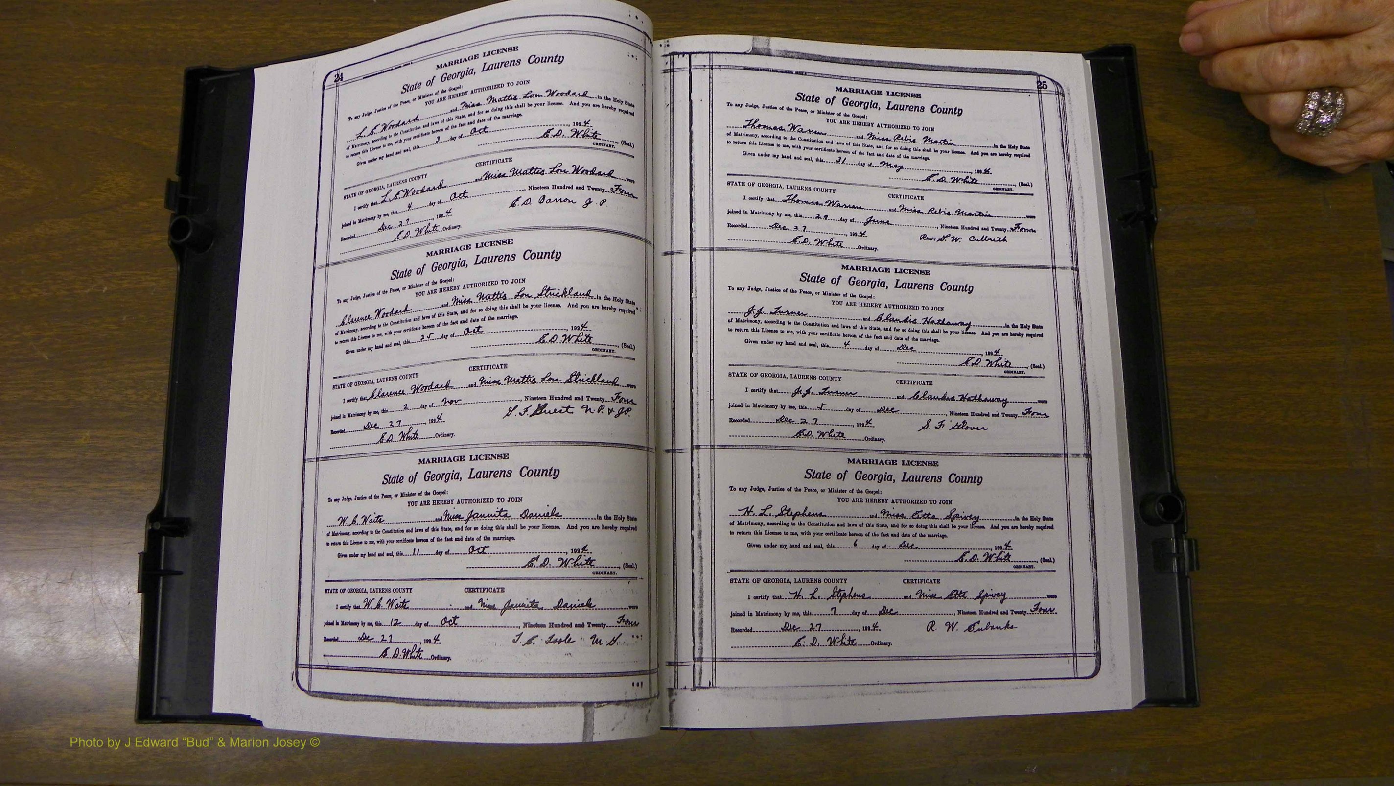 Laurens Co, GA, Marriages Book S, 1924 - 1934, White, P 024-025.JPG