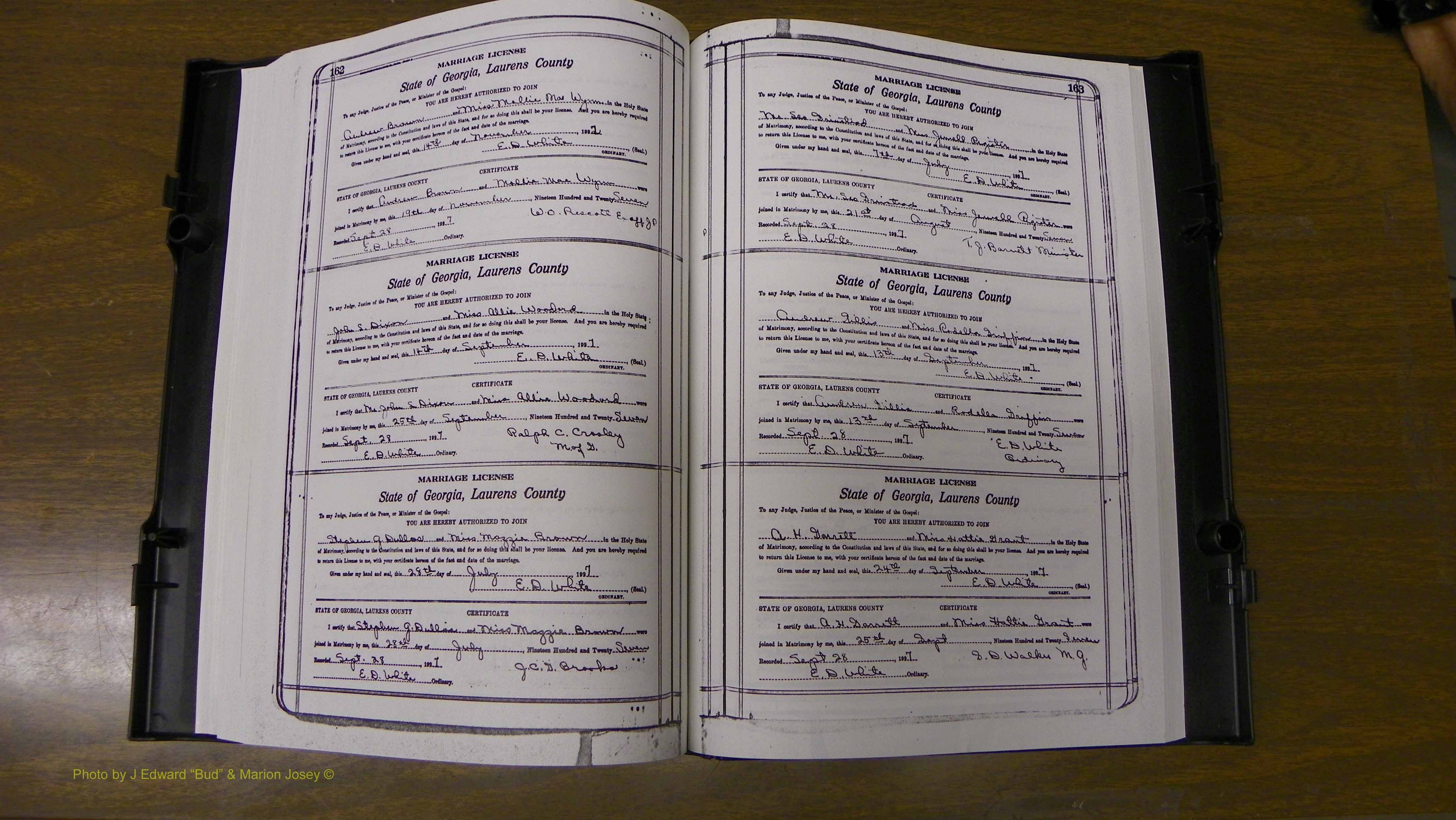 Laurens Co, GA, Marriages Book S, 1924 - 1934, White, P 162-163.JPG