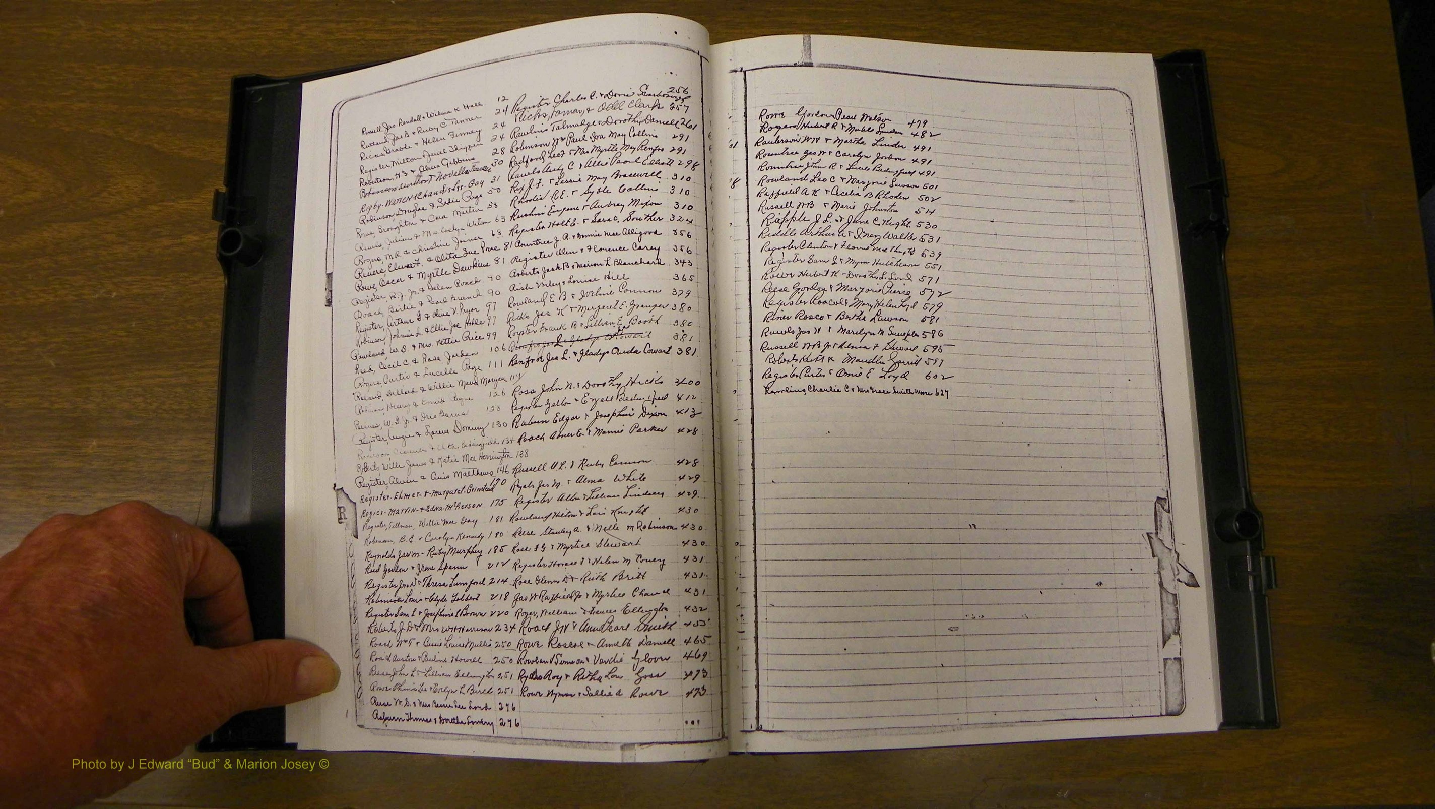 Laurens Co, GA, Marriages Book U, 1934 - 1944, White, Index R.JPG