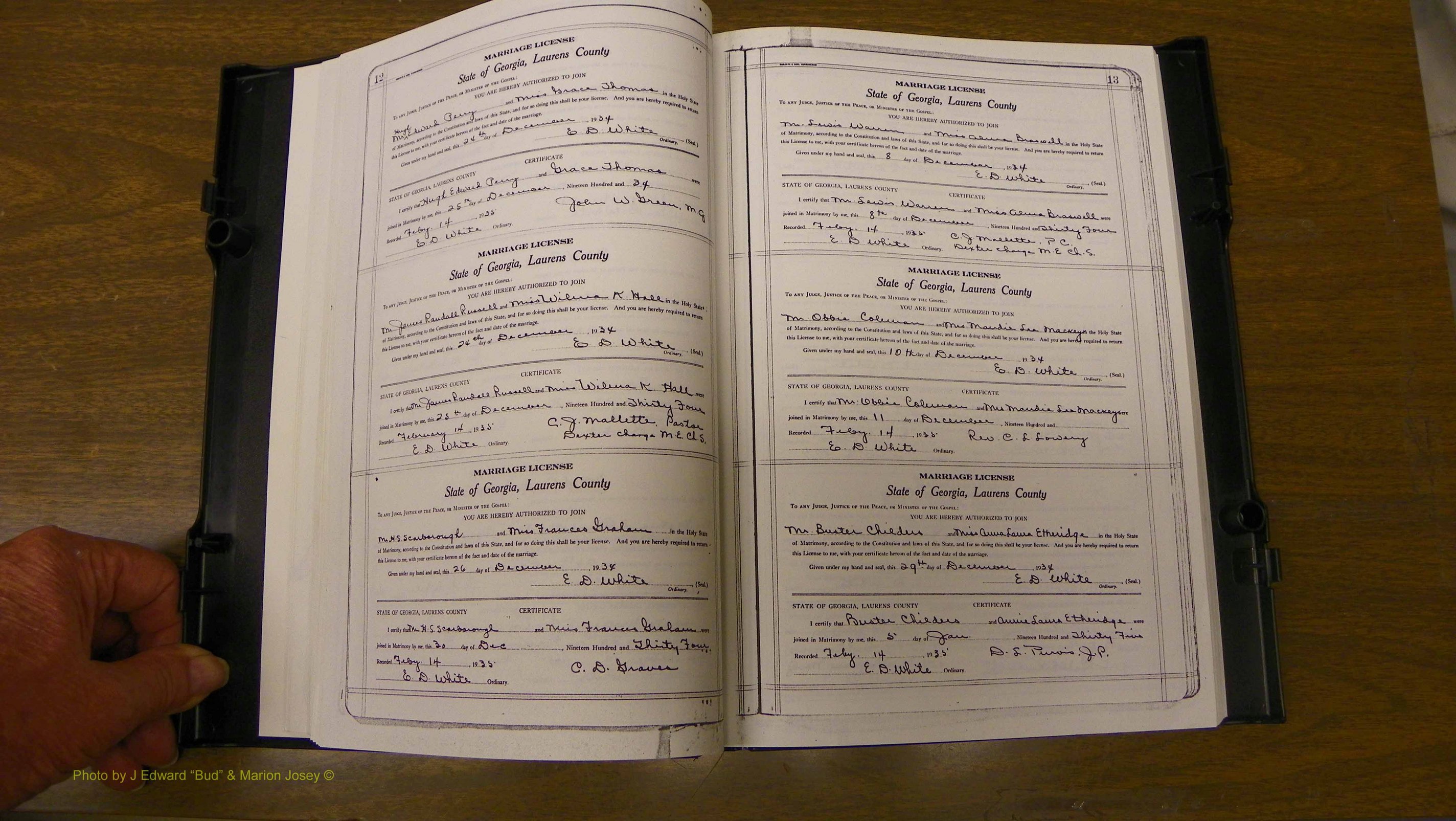 Laurens Co, GA, Marriages Book U, 1934 - 1944, White, P 012-013.JPG