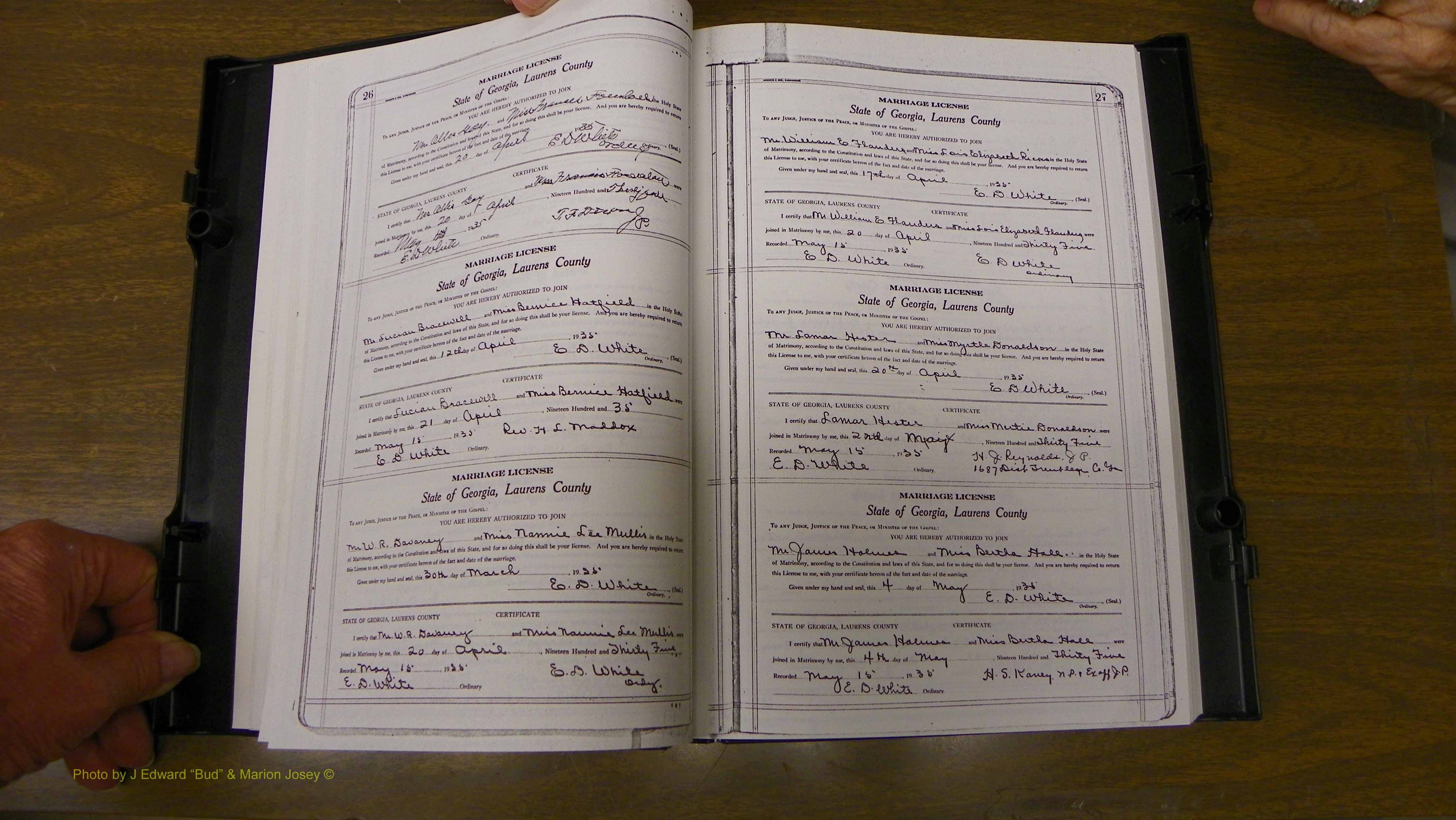 Laurens Co, GA, Marriages Book U, 1934 - 1944, White, P 026-027.JPG