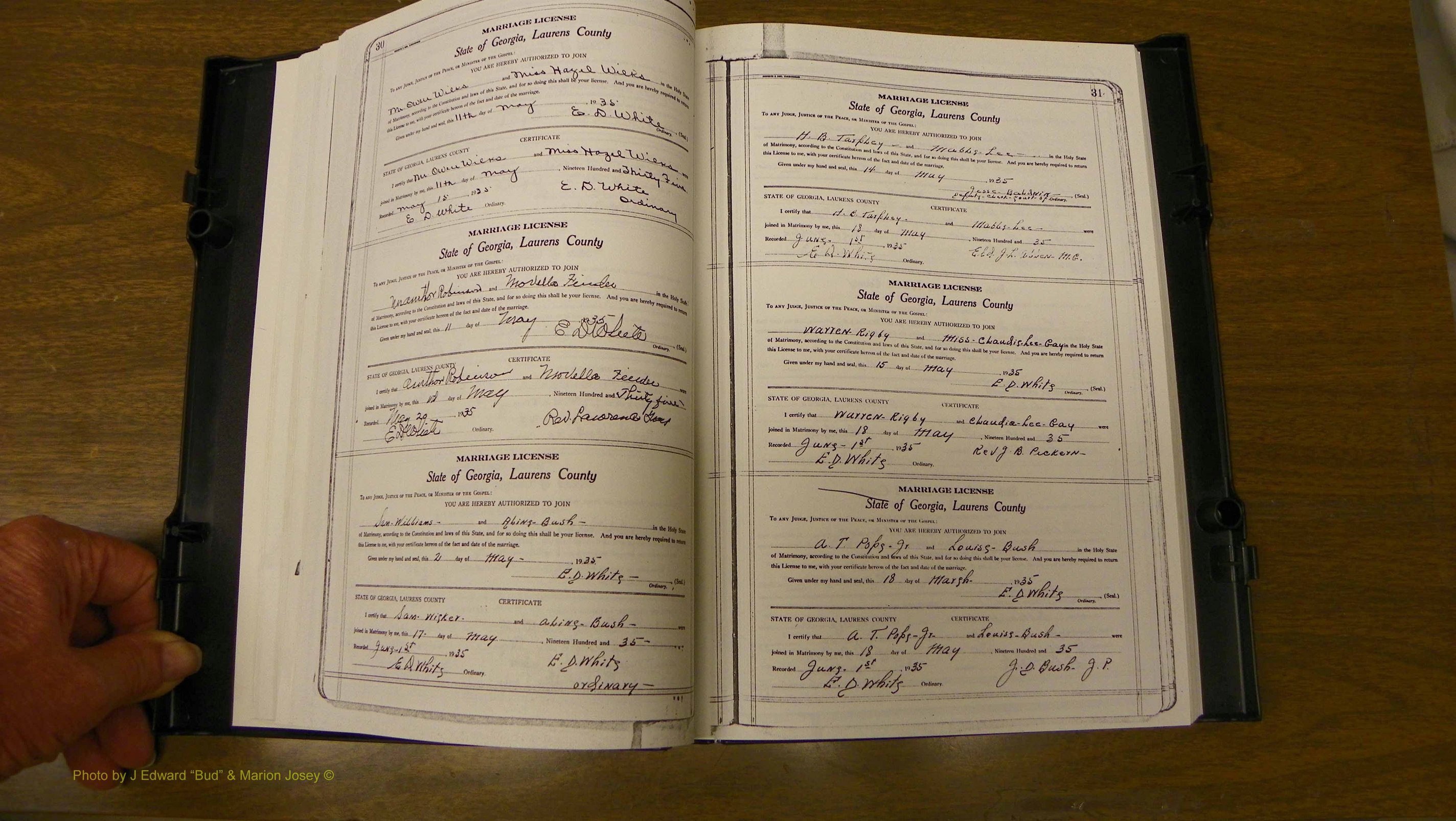 Laurens Co, GA, Marriages Book U, 1934 - 1944, White, P 030-031.JPG