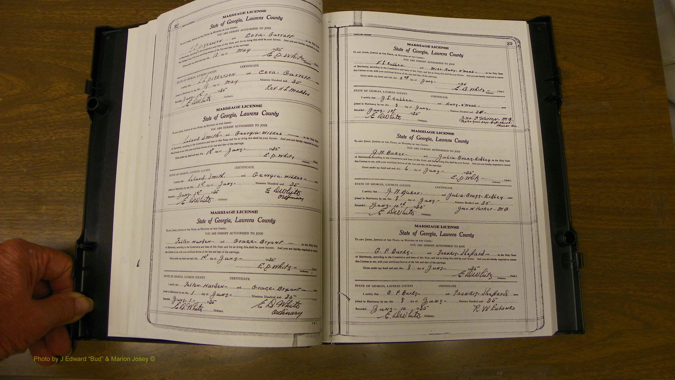 Laurens Co, GA, Marriages Book U, 1934 - 1944, White, P 032-033.JPG