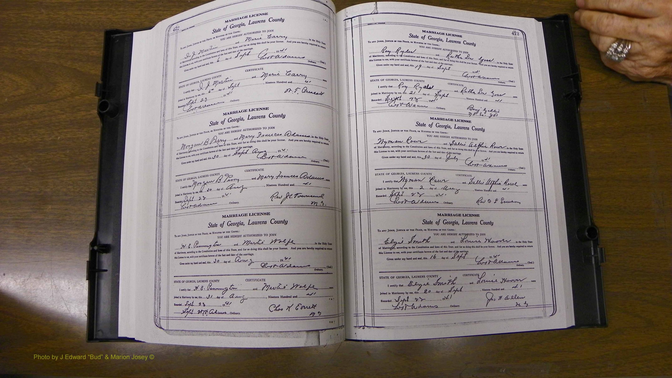 Laurens Co, GA, Marriages Book U, 1934 - 1944, White, P 472-473.JPG