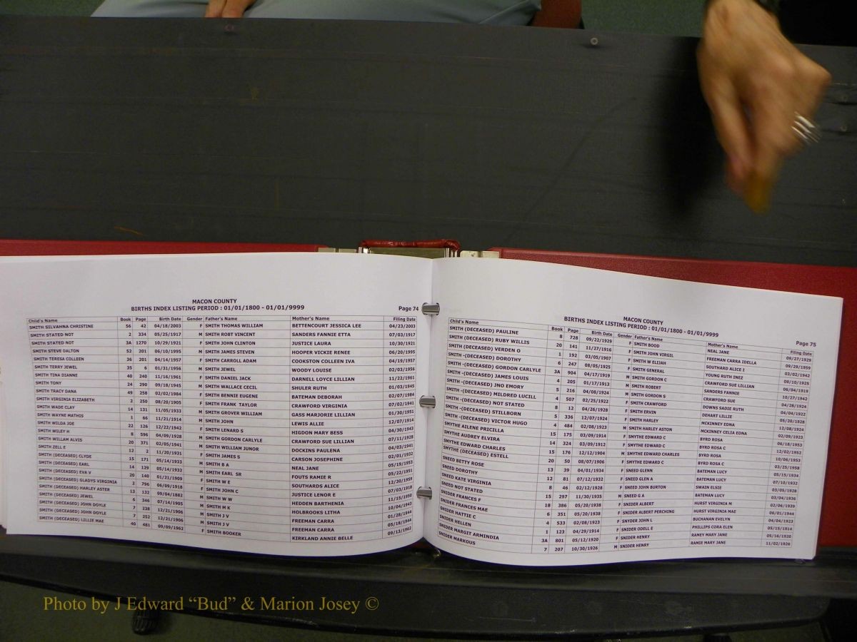 Macon Births, A-Z, 1915-2008 555.JPG