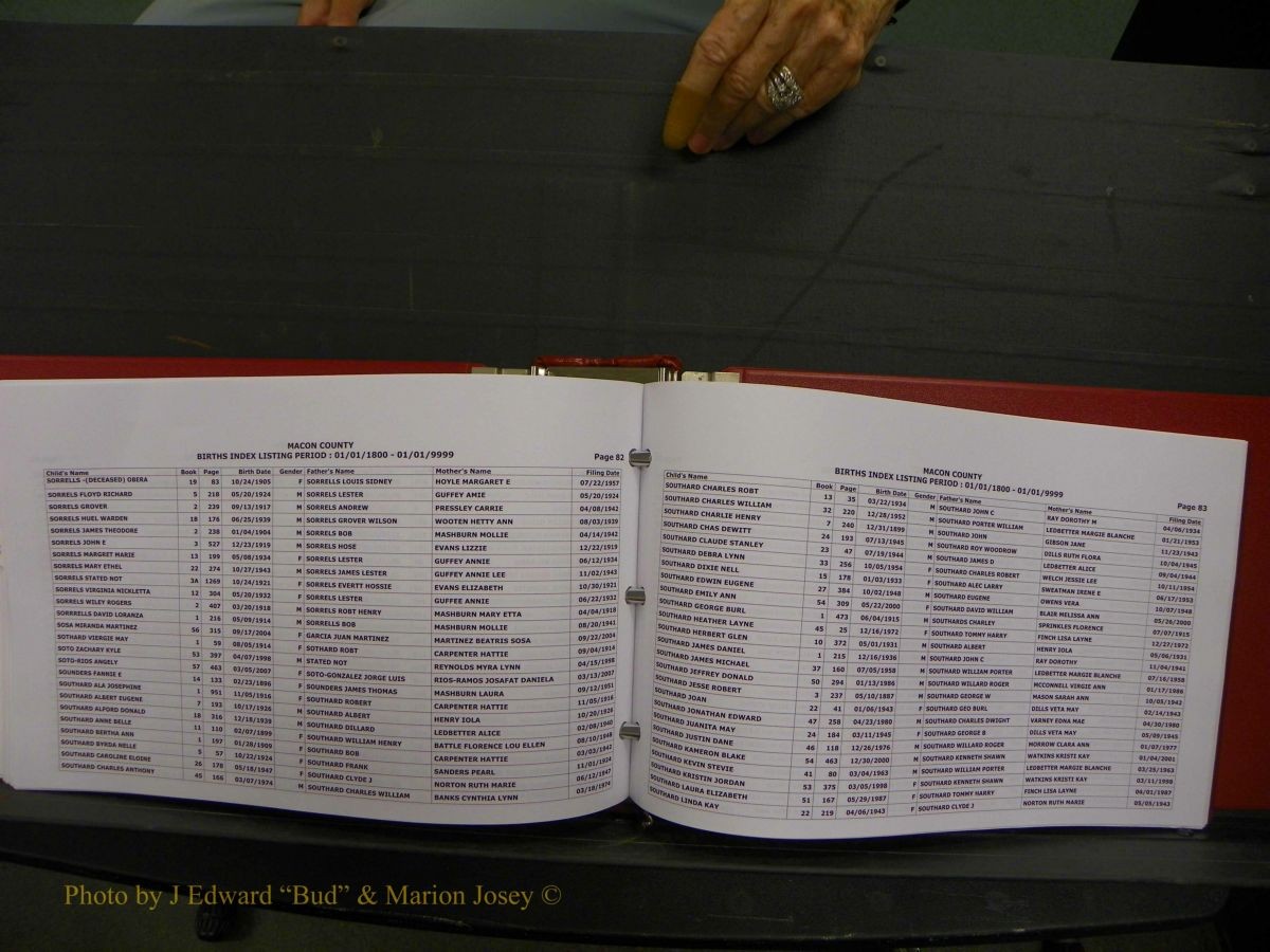 Macon Births, A-Z, 1915-2008 559.JPG