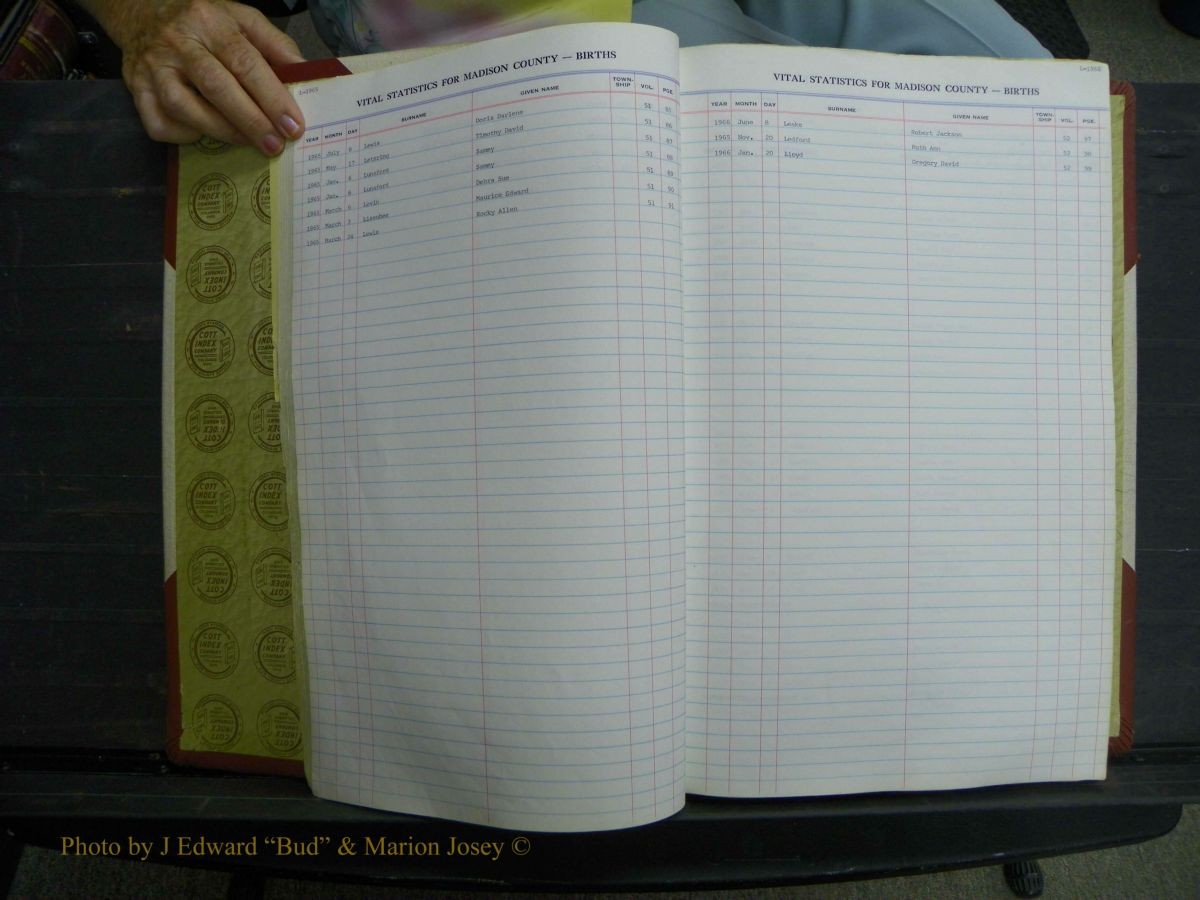 Madison Births & Deaths, Book 2, L-Z, + Delayed Book 2 029.JPG