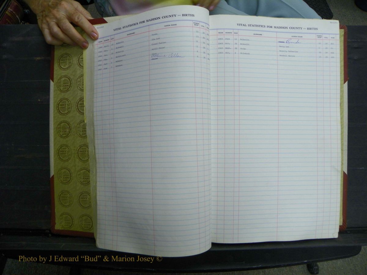 Madison Births & Deaths, Book 2, L-Z, + Delayed Book 2 047.JPG