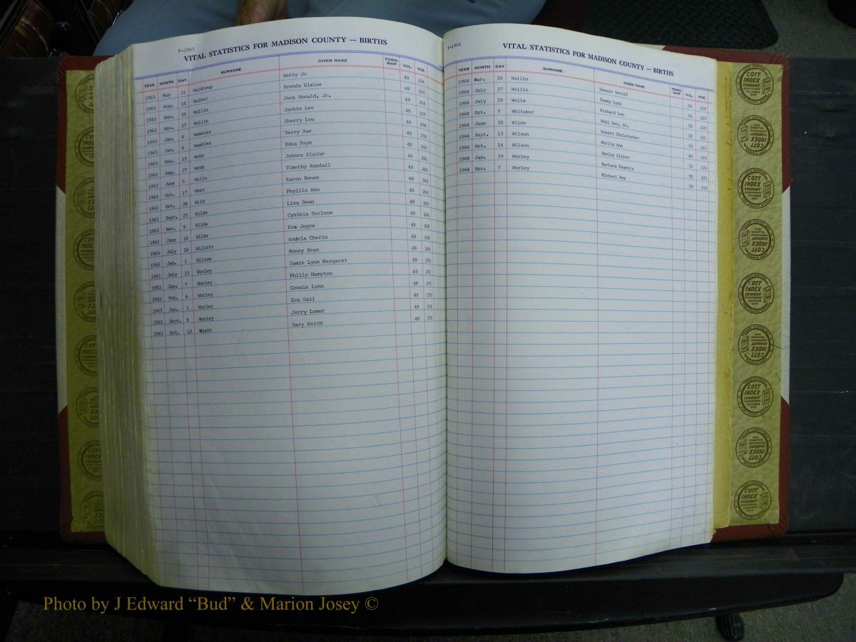 Madison Births & Deaths, Book 2, L-Z, + Delayed Book 2 309.JPG