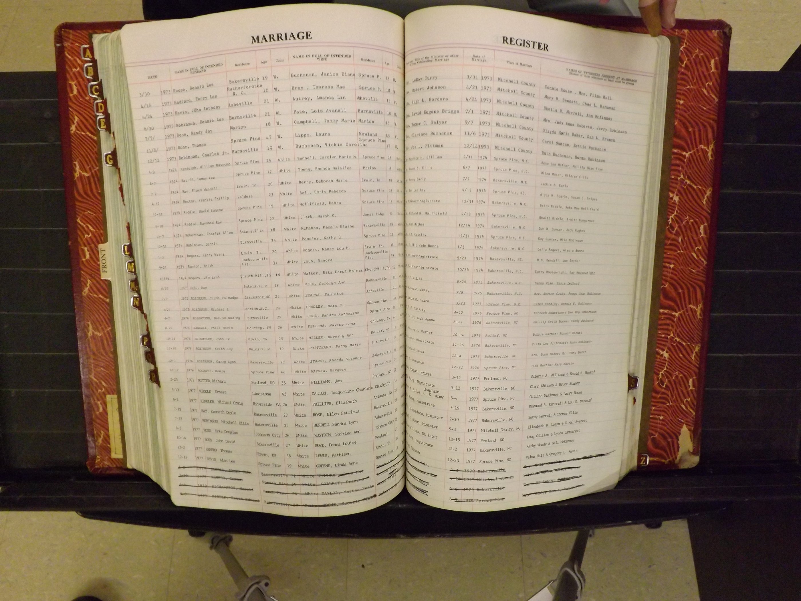 Mitchell Co, NC, Marriage Book 8, 1960-1979 (169).JPG
