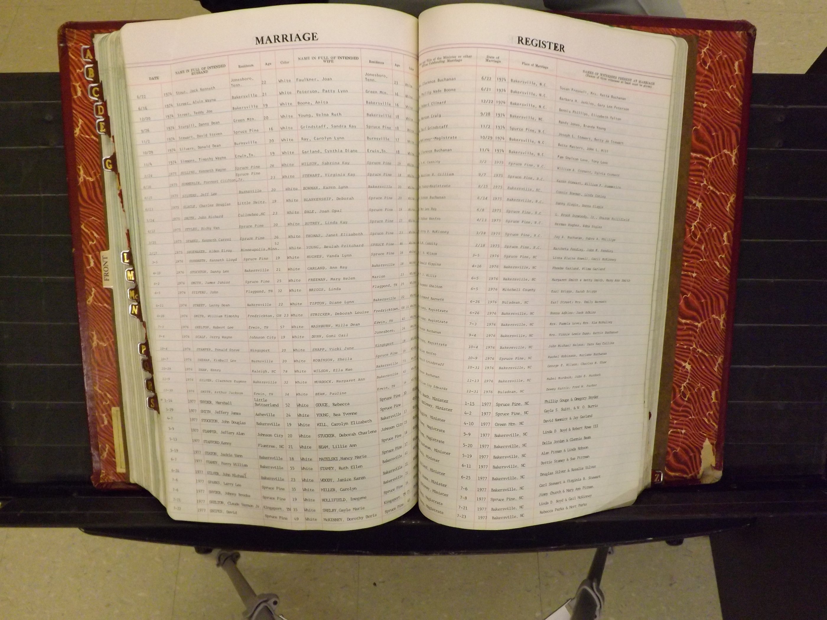 Mitchell Co, NC, Marriage Book 8, 1960-1979 (176).JPG