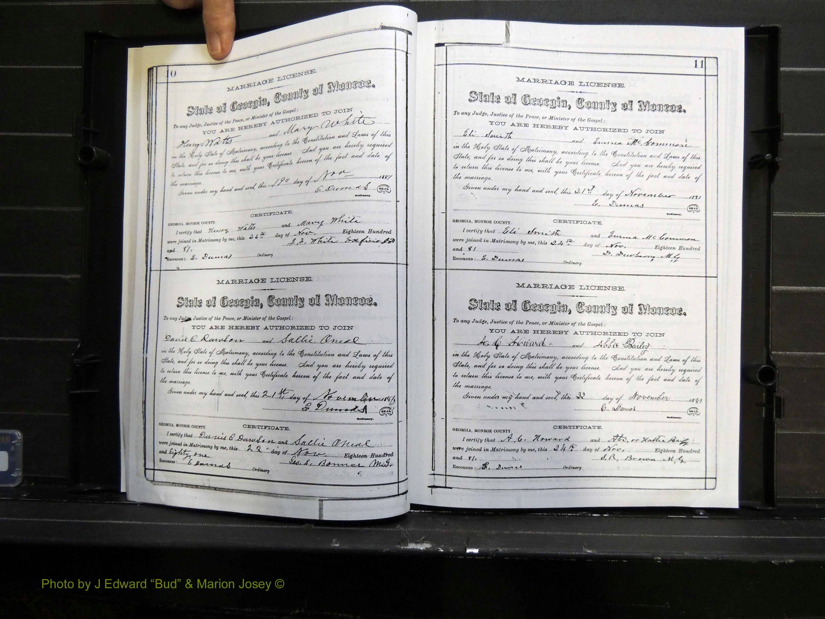 Monroe Co, GA, Marriages, Book E, 1884-1887 pg 010-011.JPG