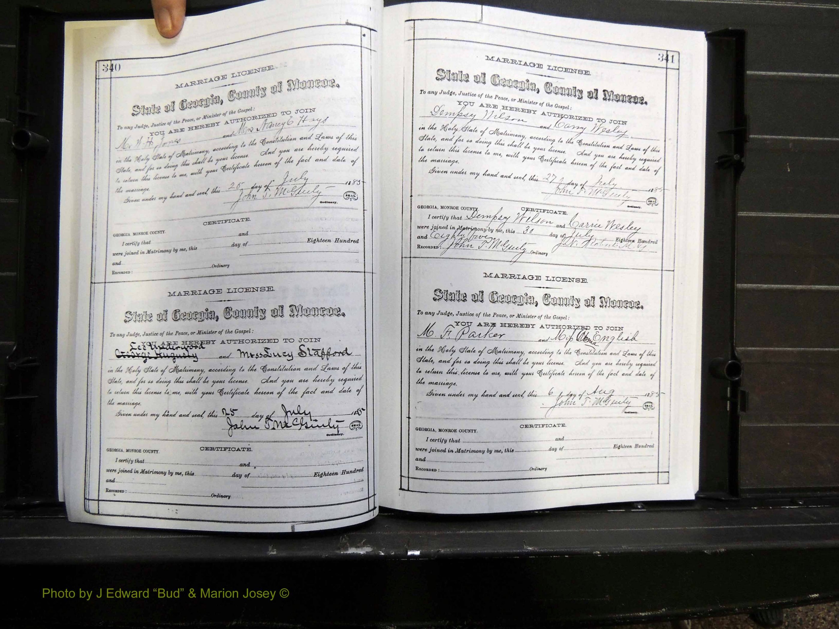 Monroe Co, GA, Marriages, Book E2, 1884-1887 pg 340-341.JPG