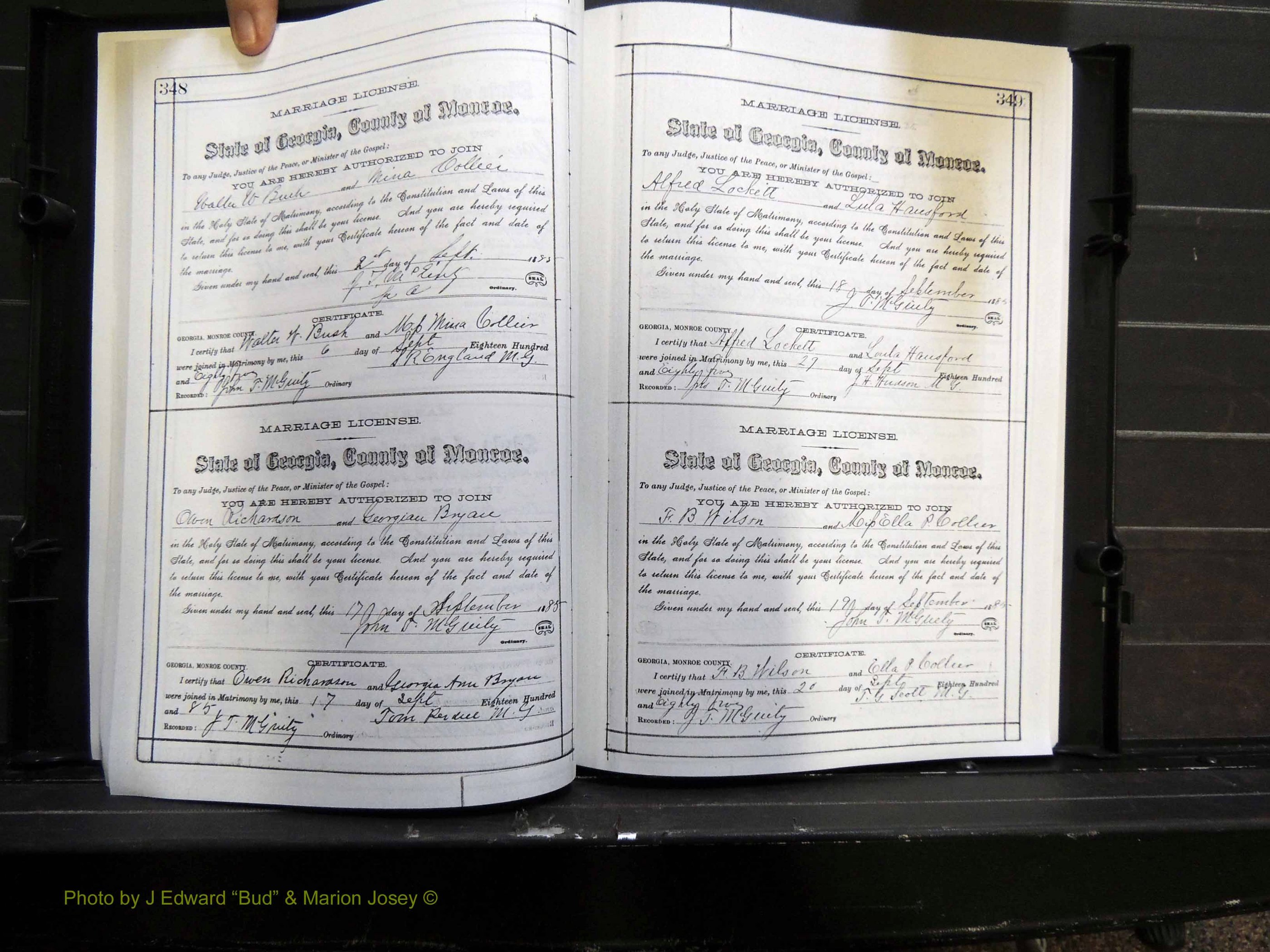 Monroe Co, GA, Marriages, Book E2, 1884-1887 pg 348-349.JPG