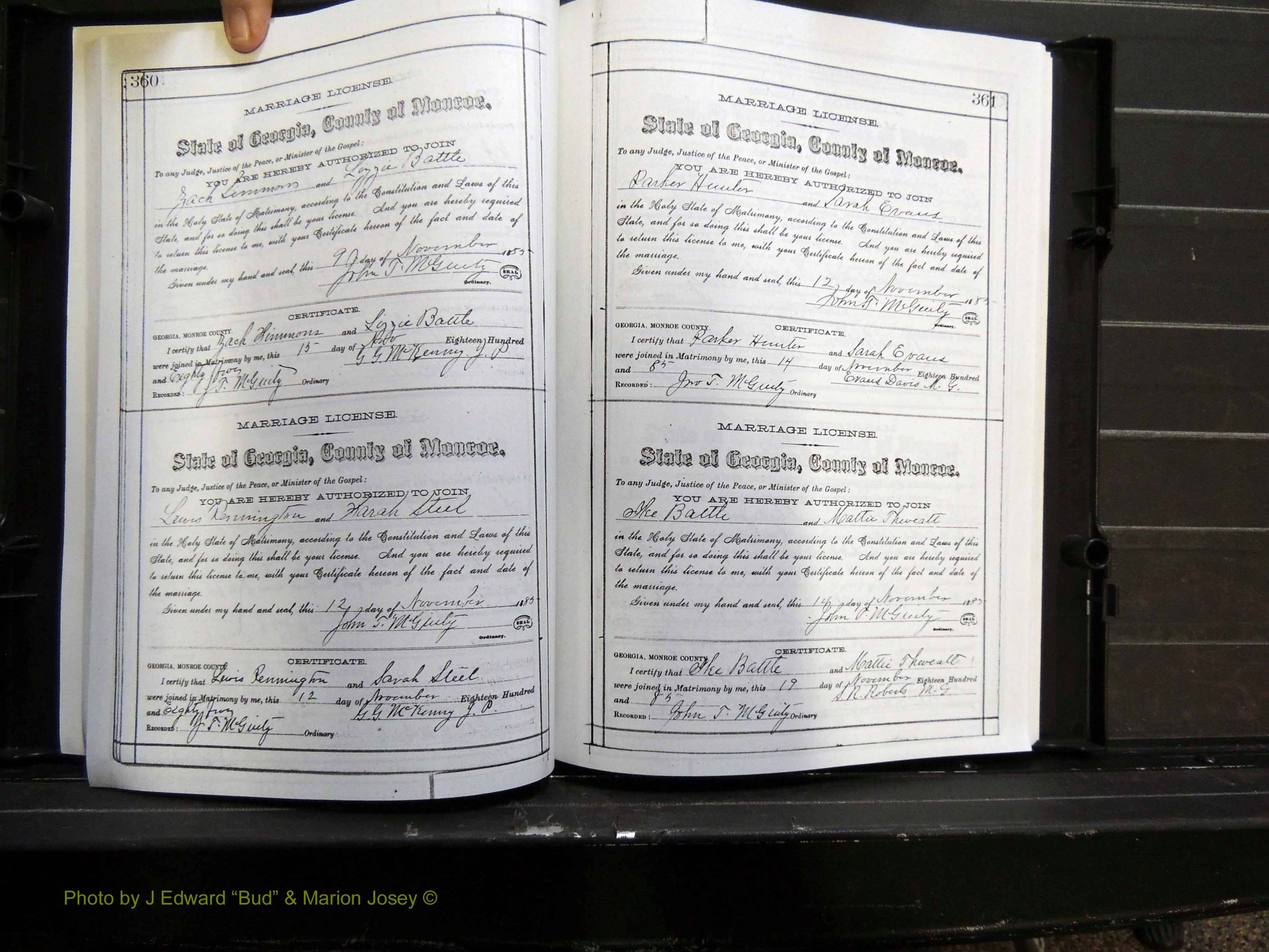 Monroe Co, GA, Marriages, Book E2, 1884-1887 pg 360-361.JPG