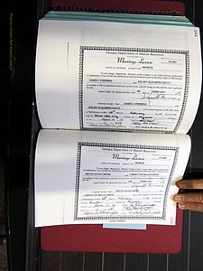 Monroe Co, GA, Marriages, Book, O, 2007-2012 pg 644-645.JPG
