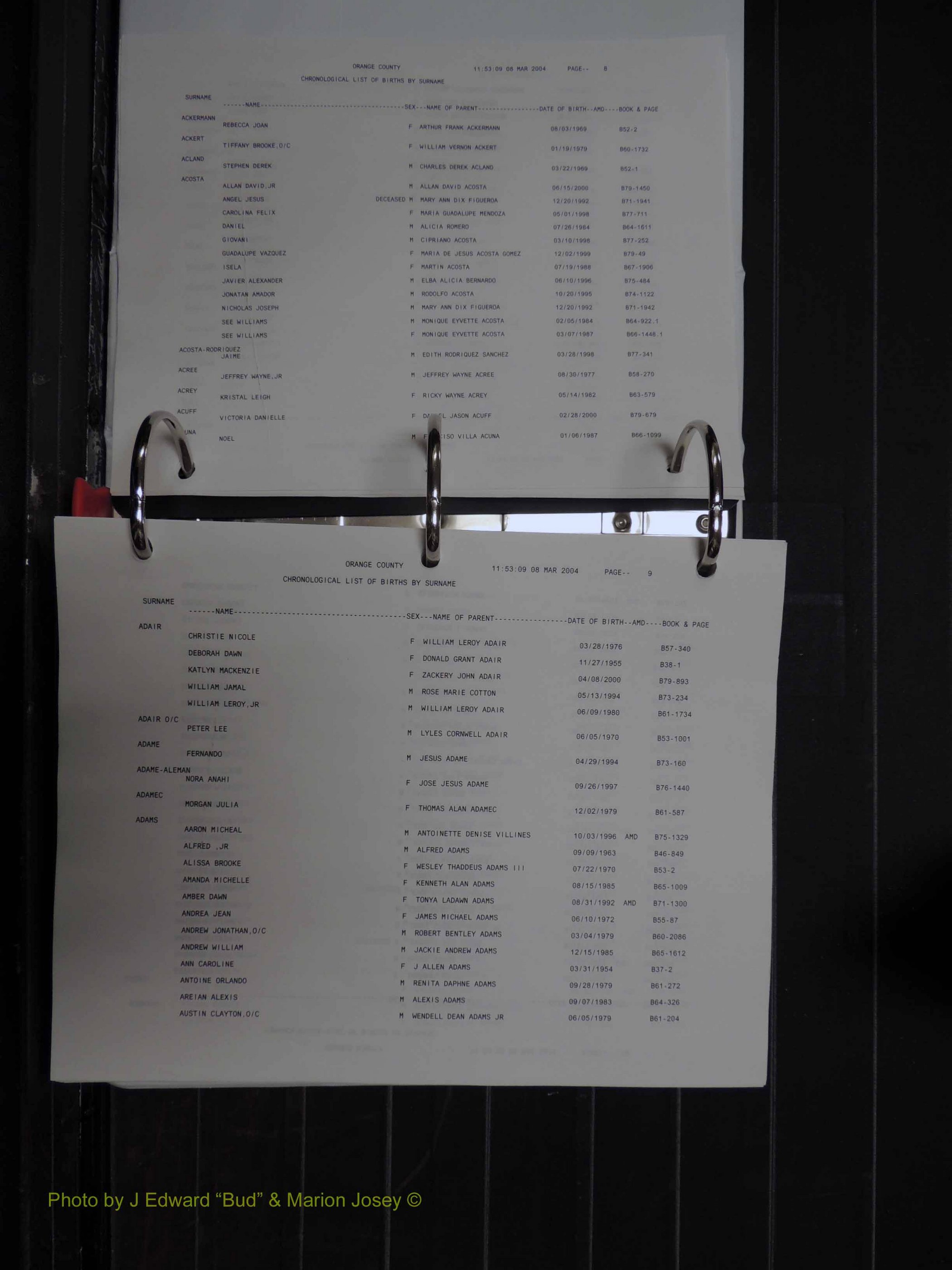 Orange Co, NC, Birth Index, A-D (104).JPG