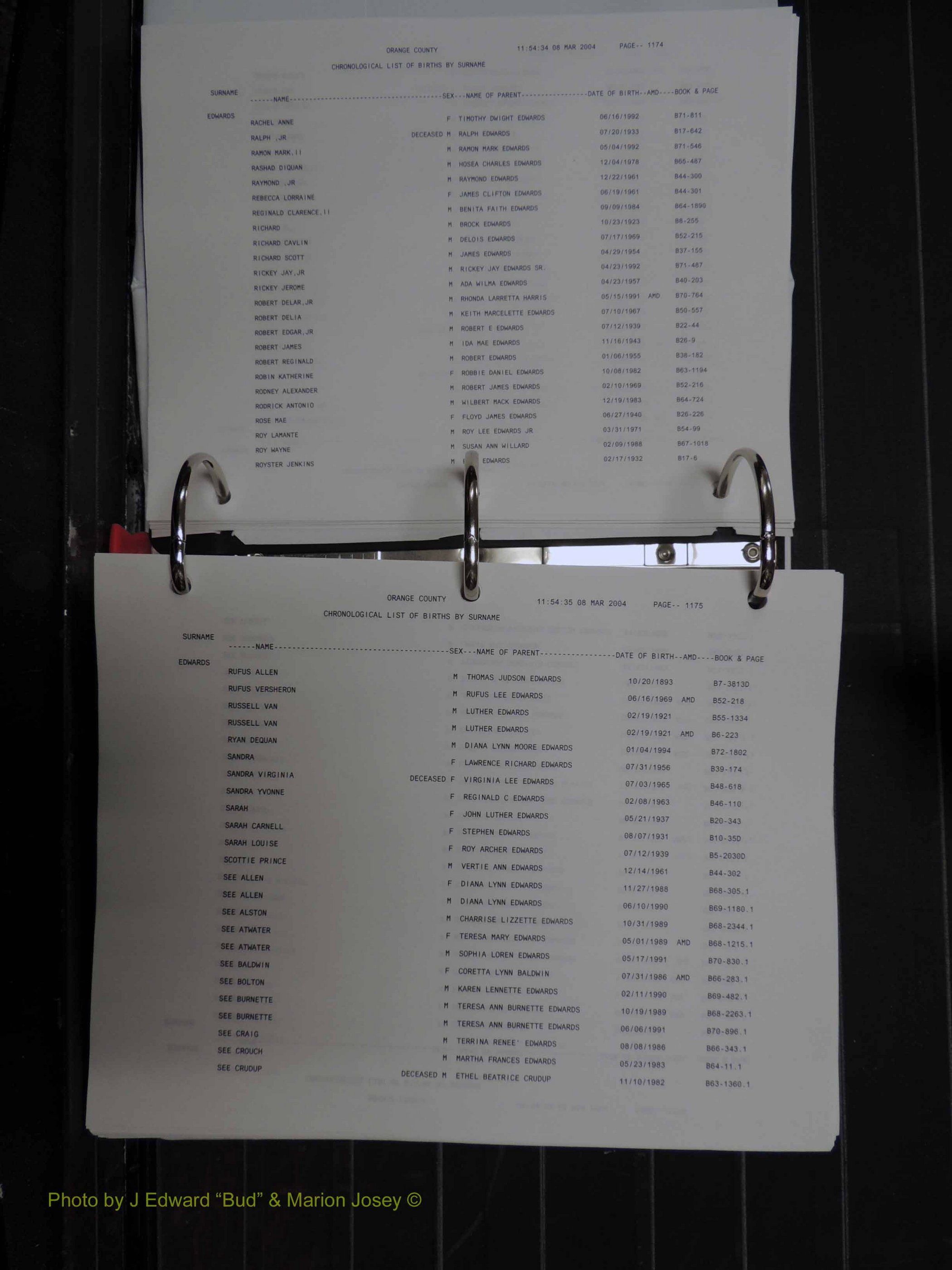 Orange Co, NC, Birth Index, D-M (118).JPG