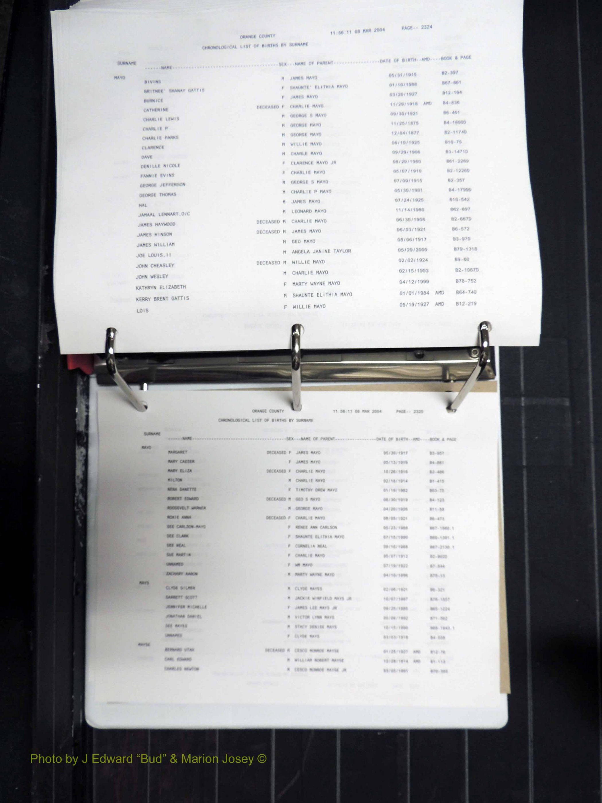 Orange Co, NC, Birth Index, D-M (699).JPG