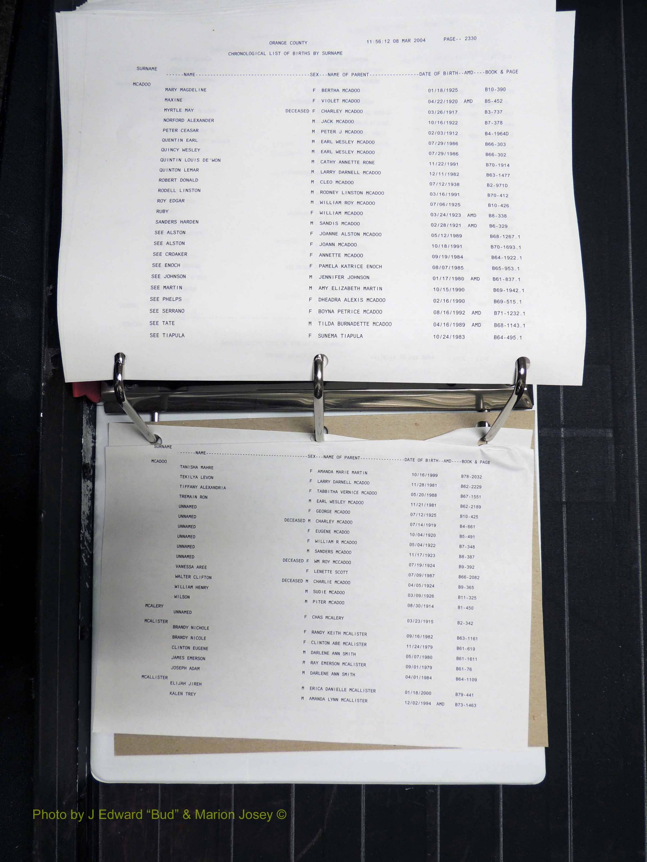 Orange Co, NC, Birth Index, D-M (702).JPG