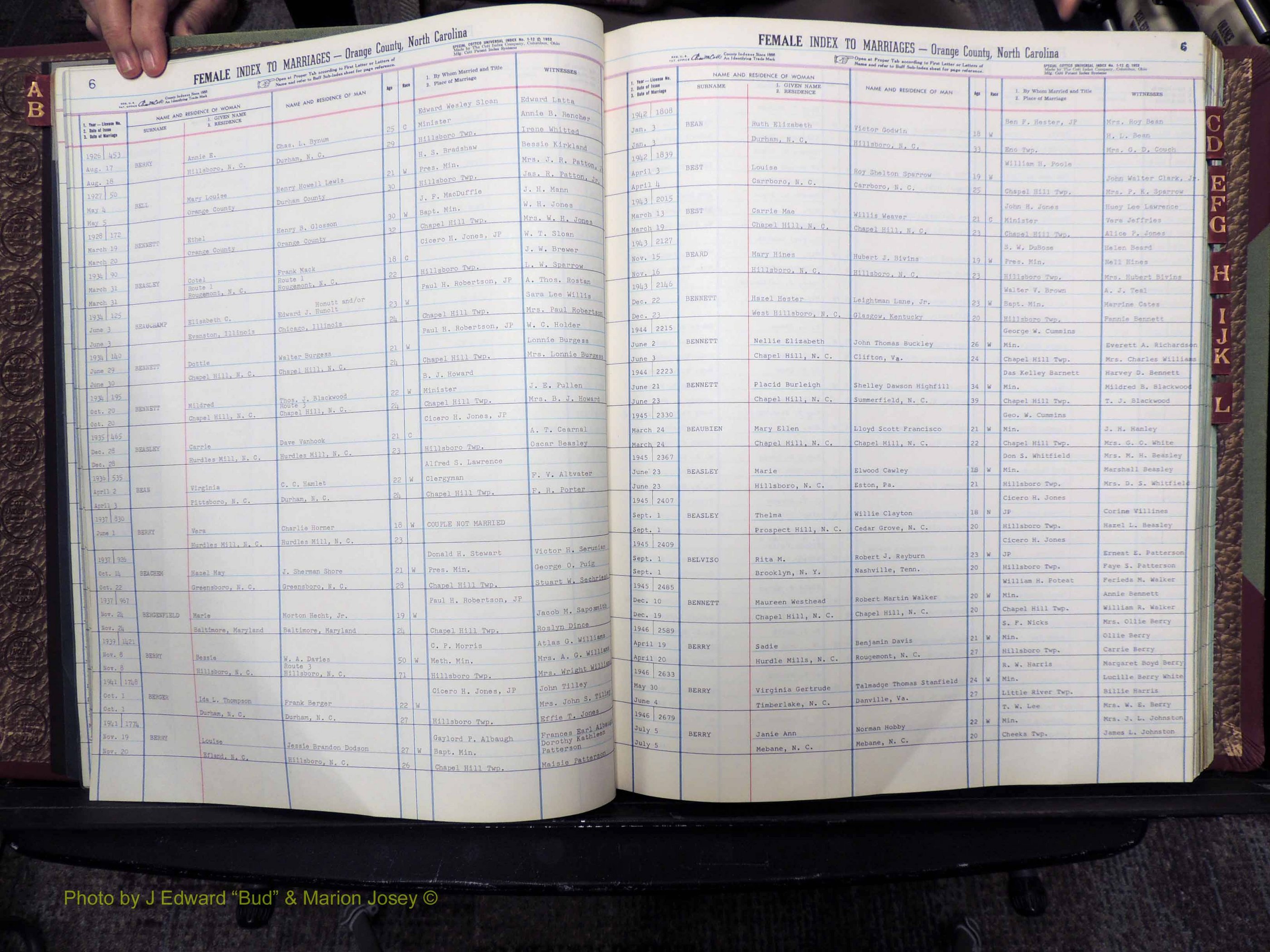 Orange Co, NC, Marriages, Female, A-L, 1911-1964 (116).JPG