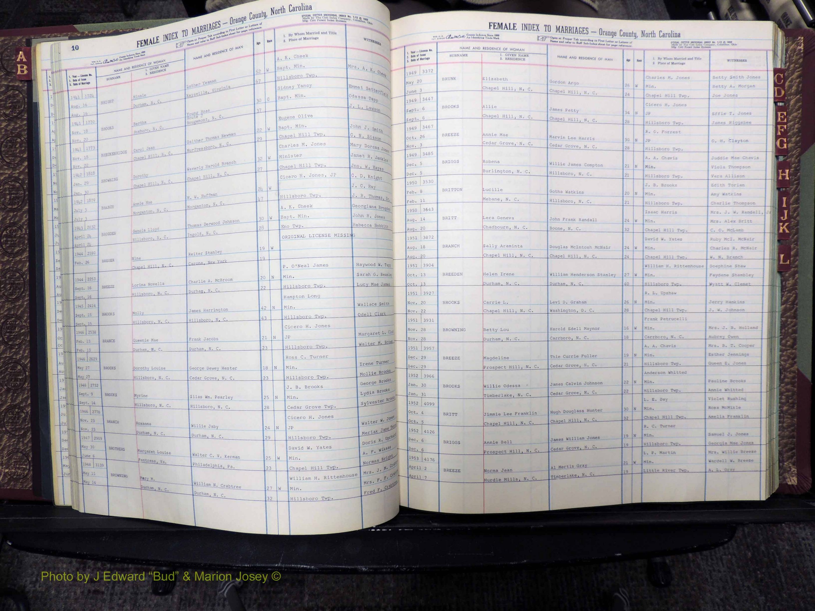 Orange Co, NC, Marriages, Female, A-L, 1911-1964 (130).JPG
