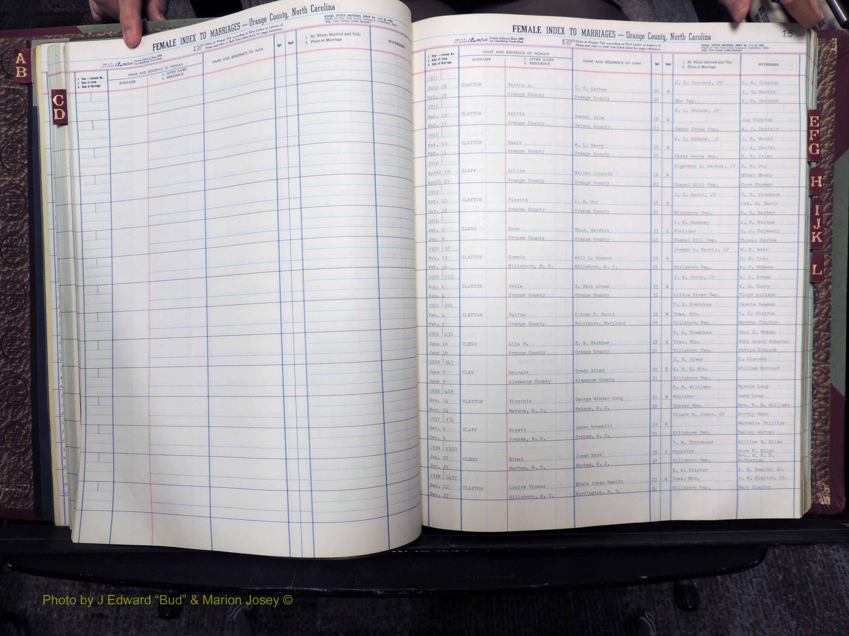 Orange Co, NC, Marriages, Female, A-L, 1911-1964 (149).JPG