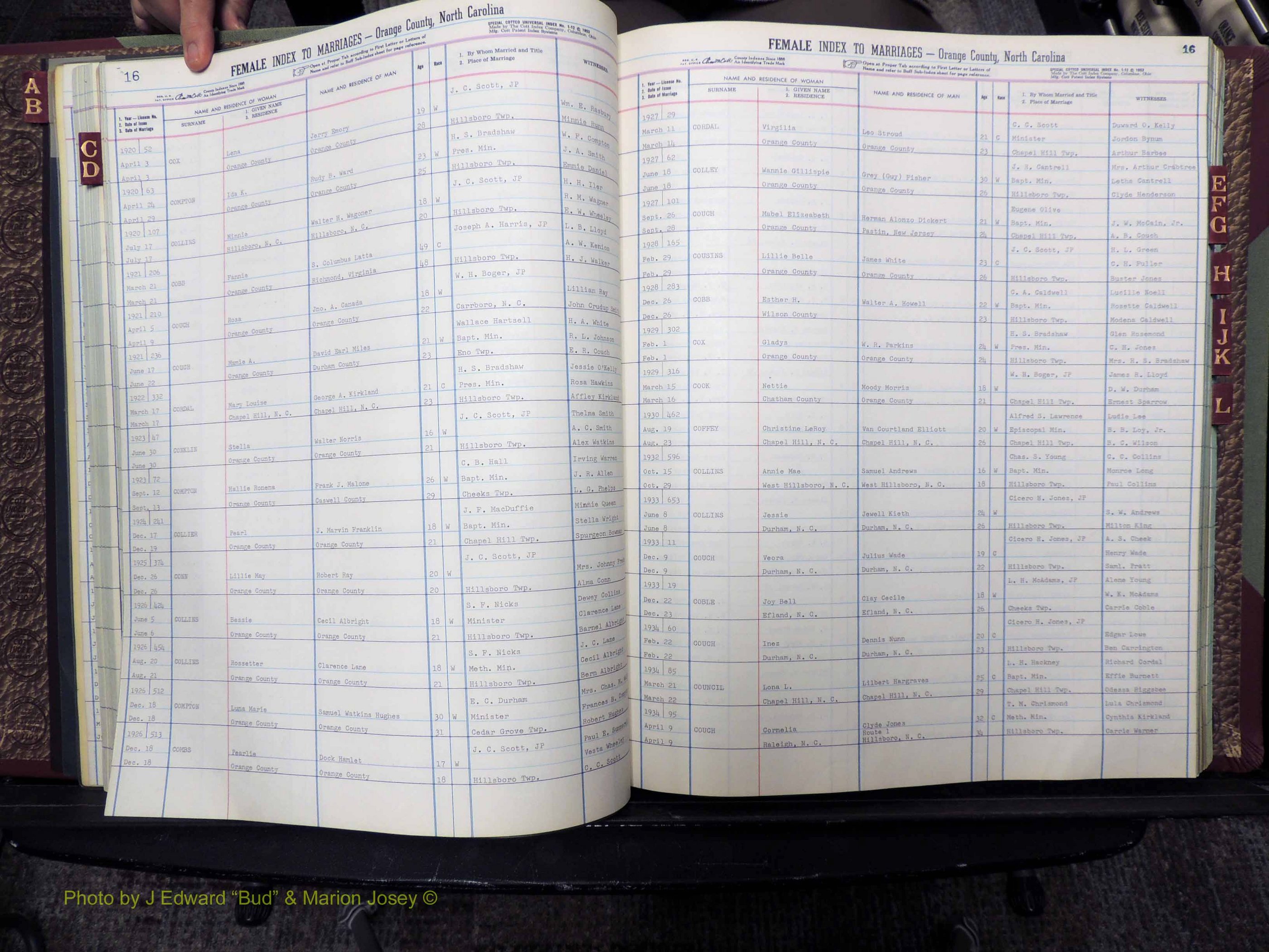 Orange Co, NC, Marriages, Female, A-L, 1911-1964 (152).JPG