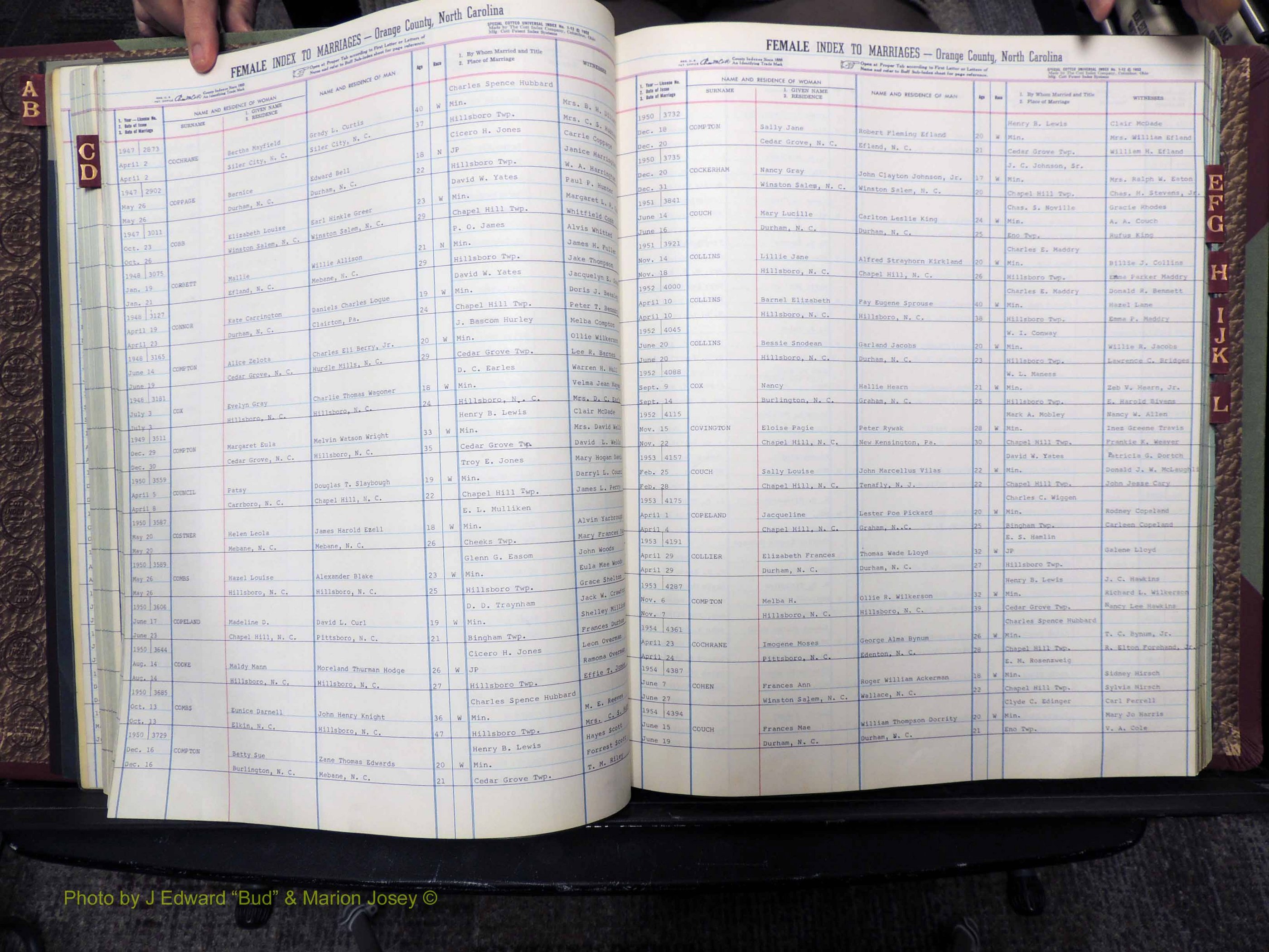 Orange Co, NC, Marriages, Female, A-L, 1911-1964 (155).JPG