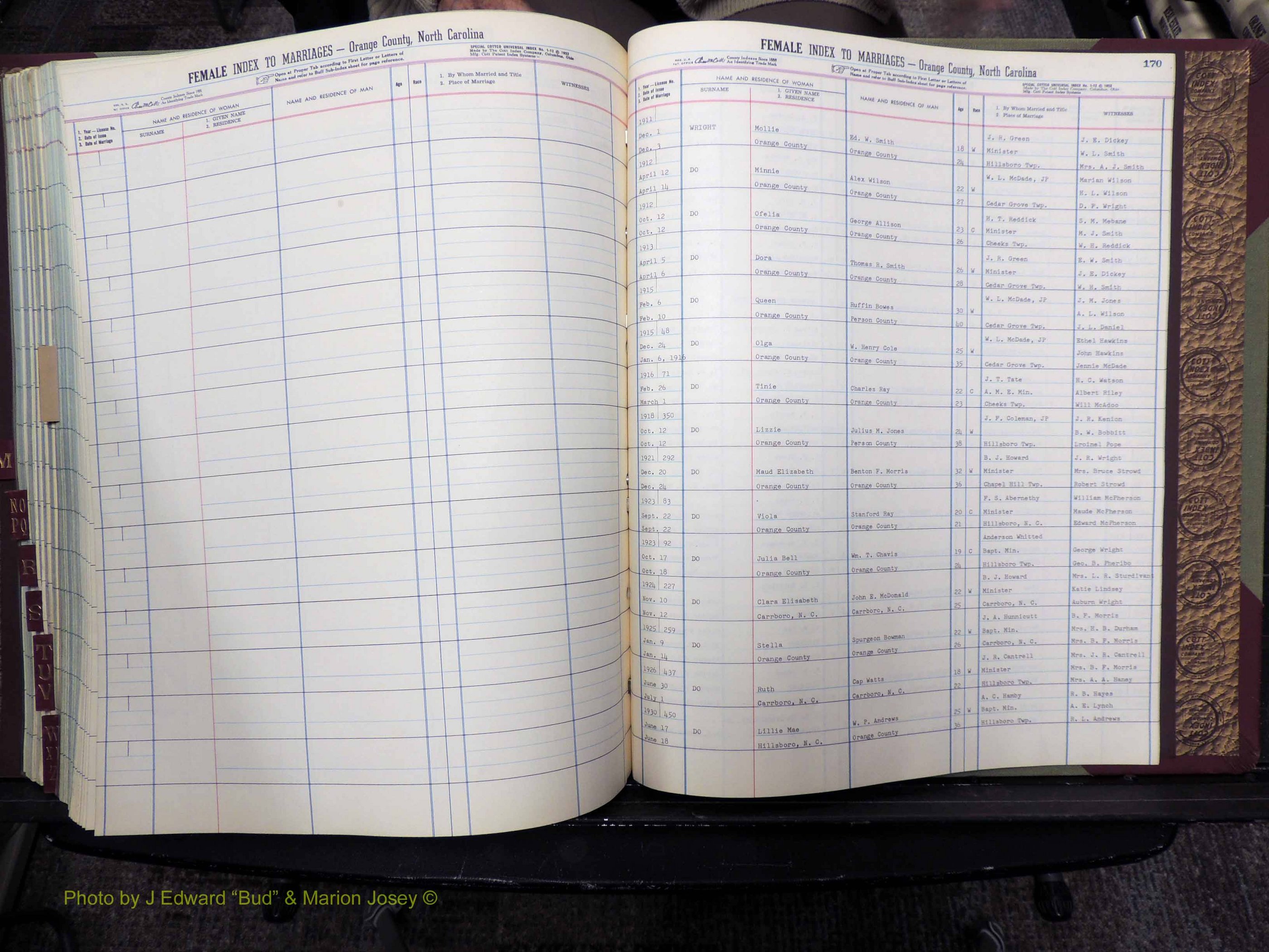 Orange Co, NC, Marriages, Female, A-L, 1911-1964 (527).JPG