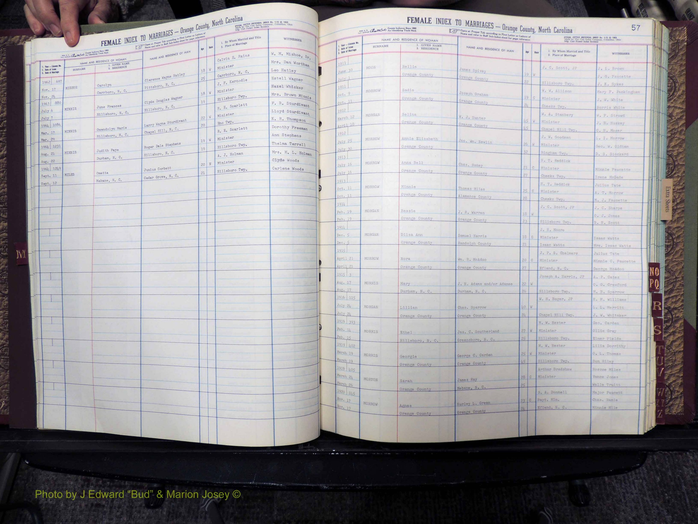Orange Co, NC, Marriages, Female Index, M-Z, 1911-1964 (112).JPG