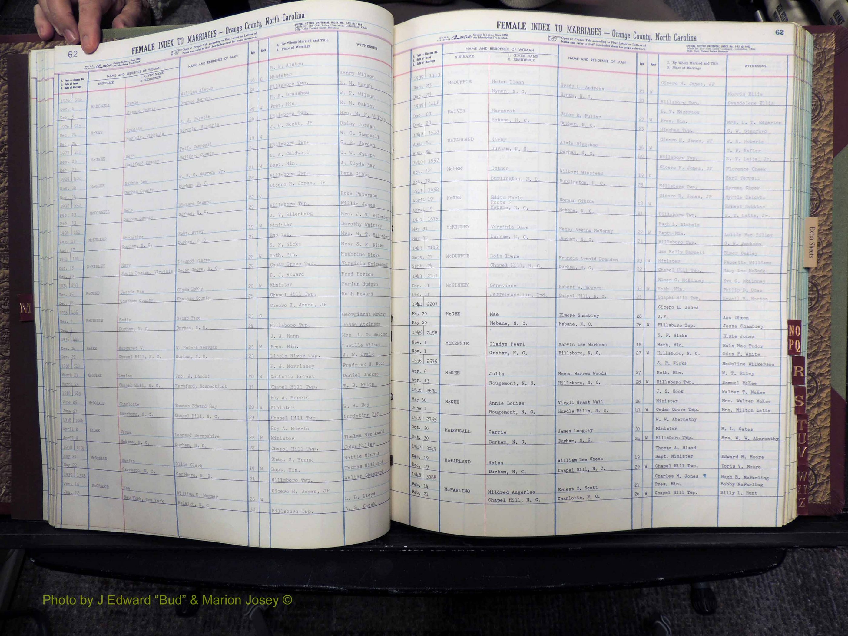 Orange Co, NC, Marriages, Female Index, M-Z, 1911-1964 (124).JPG