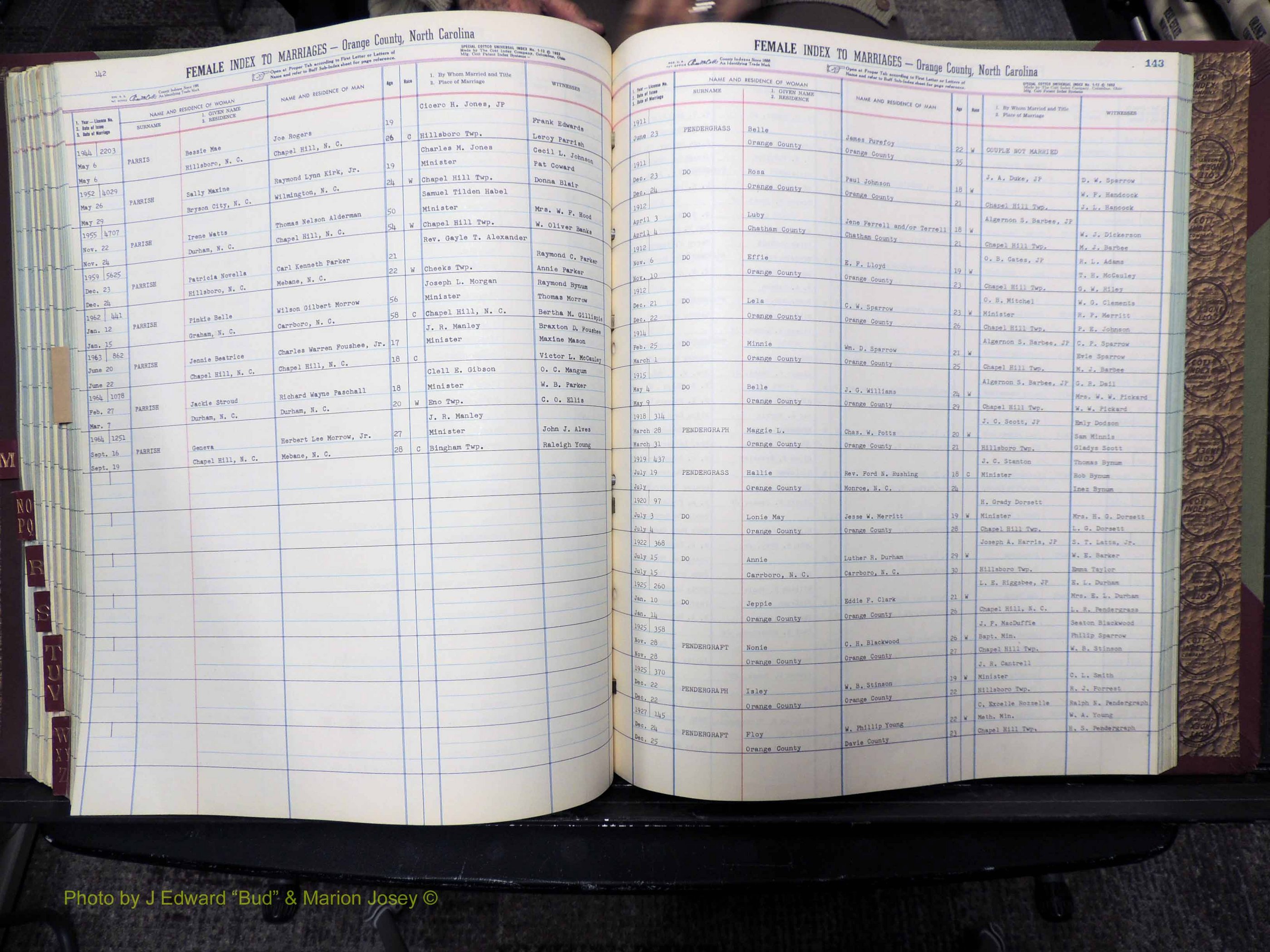 Orange Co, NC, Marriages, Female Index, M-Z, 1911-1964 (243).JPG