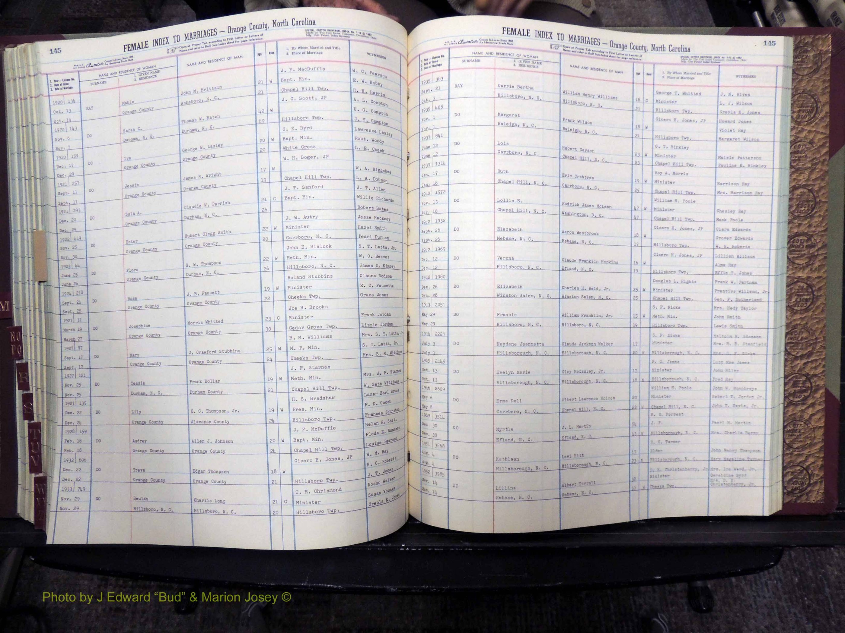 Orange Co, NC, Marriages, Female Index, M-Z, 1911-1964 (247).JPG