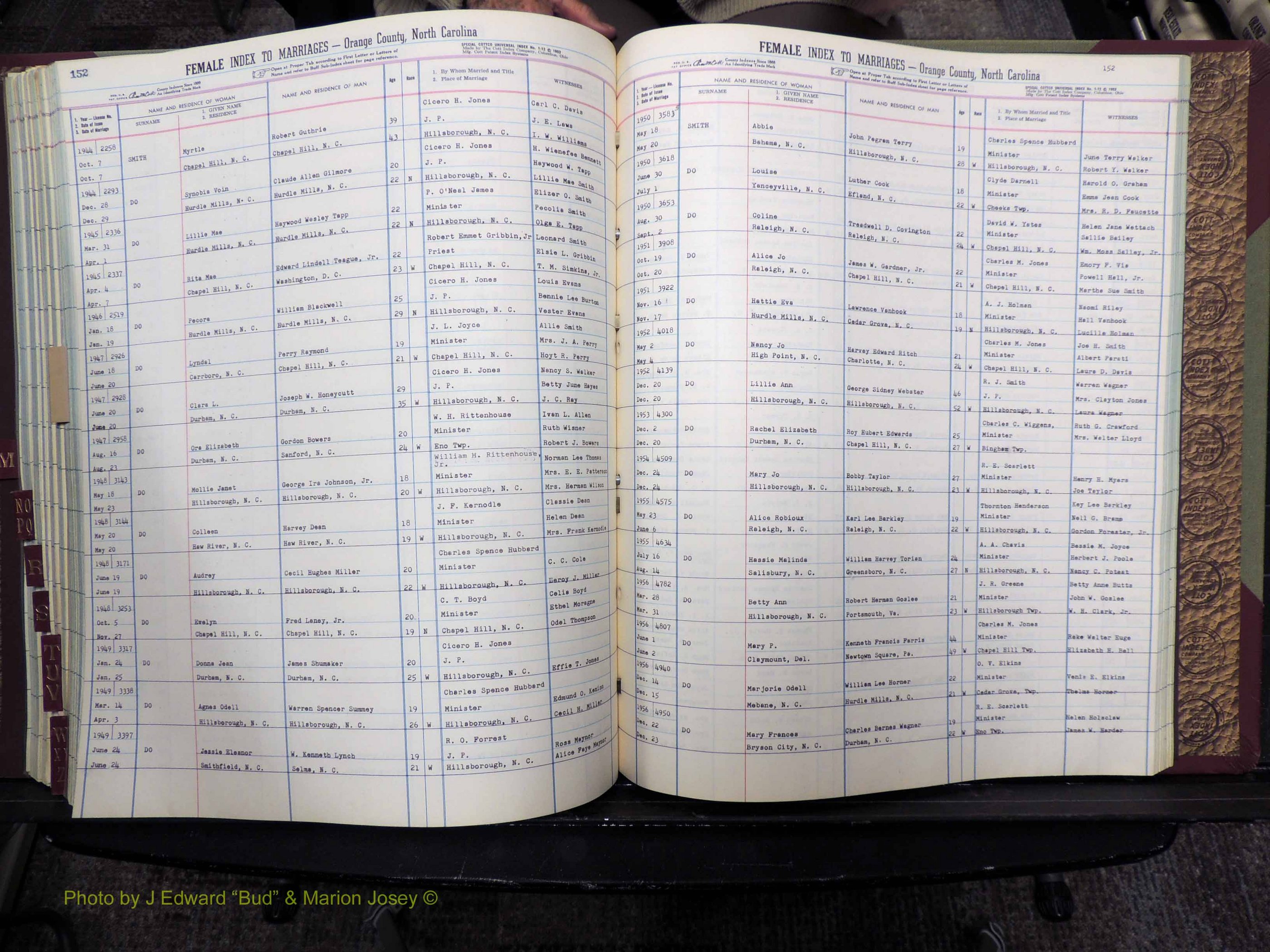 Orange Co, NC, Marriages, Female Index, M-Z, 1911-1964 (262).JPG