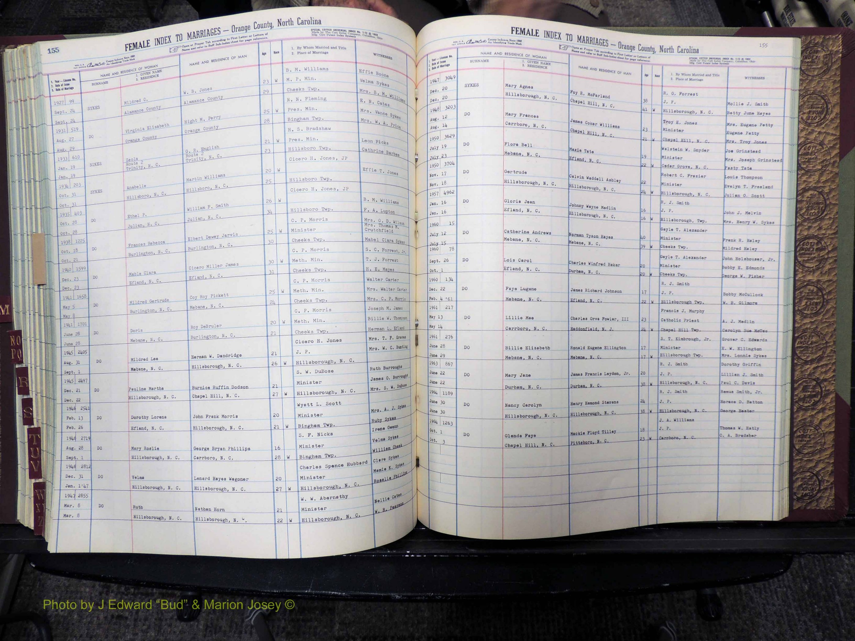 Orange Co, NC, Marriages, Female Index, M-Z, 1911-1964 (267).JPG