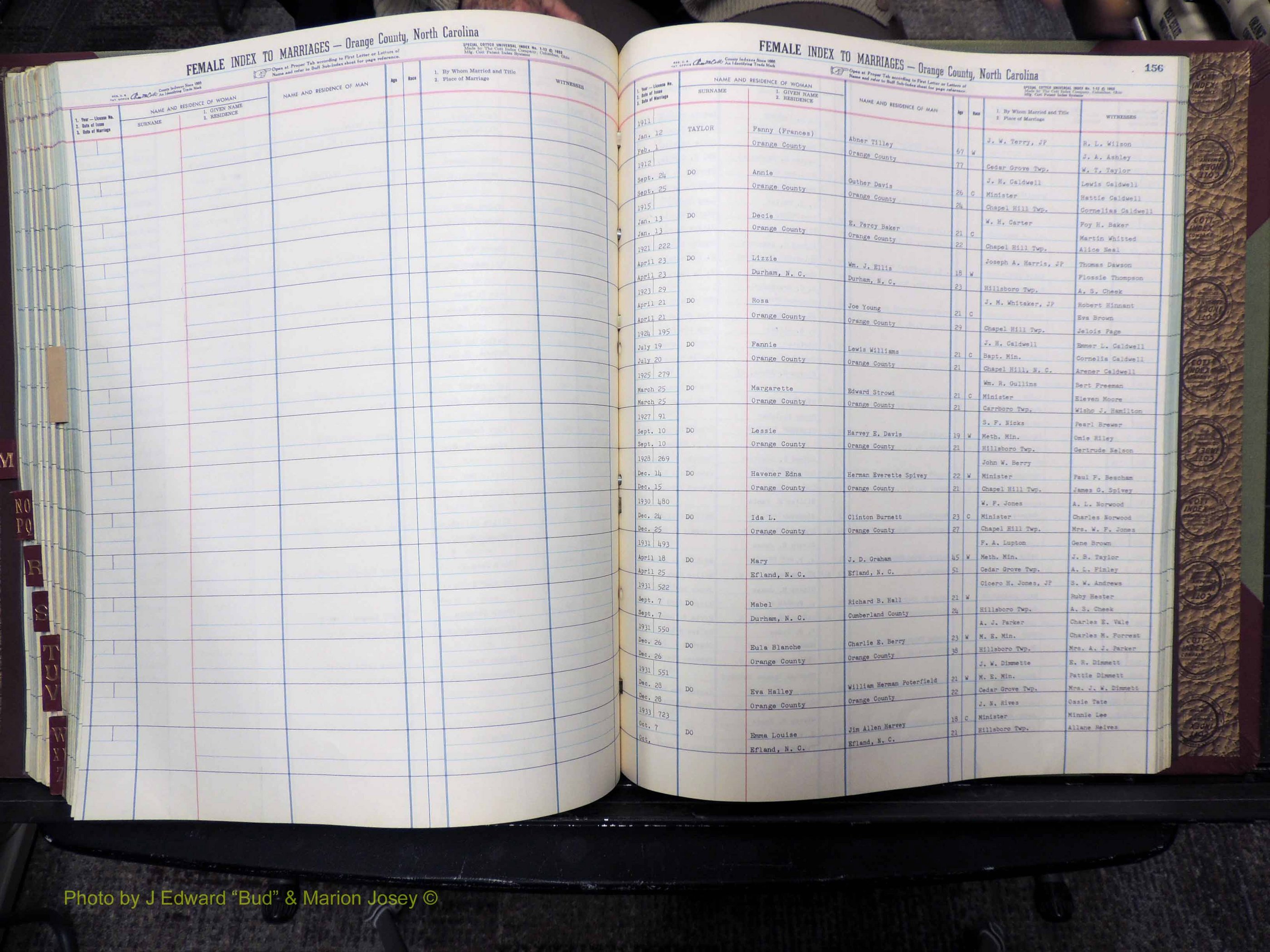 Orange Co, NC, Marriages, Female Index, M-Z, 1911-1964 (268).JPG